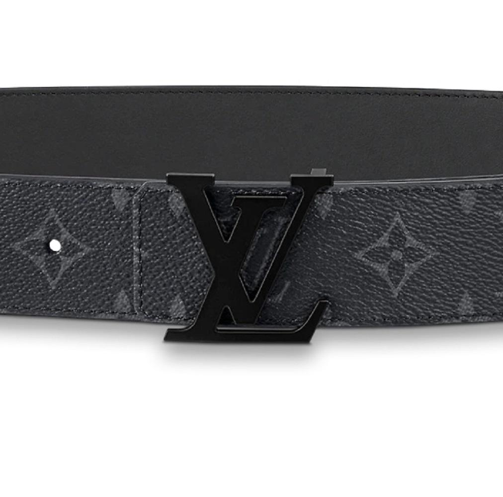 lv initiales 40mm matte black belt