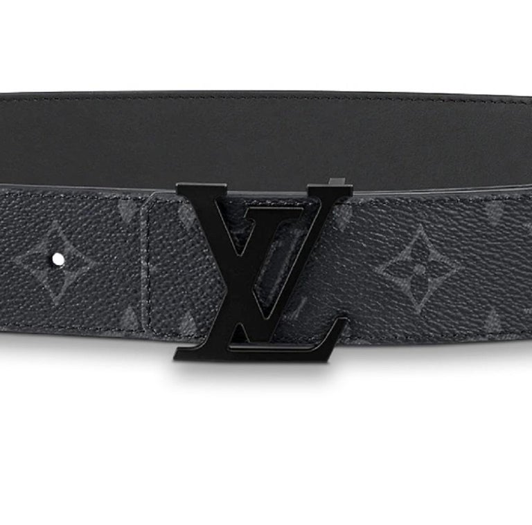 Louis Vuitton Monogram Eclipse Canvas LV Initials 40mm Matte black Belt at  1stDibs