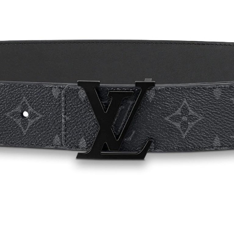 Louis Vuitton Monogram Eclipse Canvas LV Initials 40mm Matte black Belt