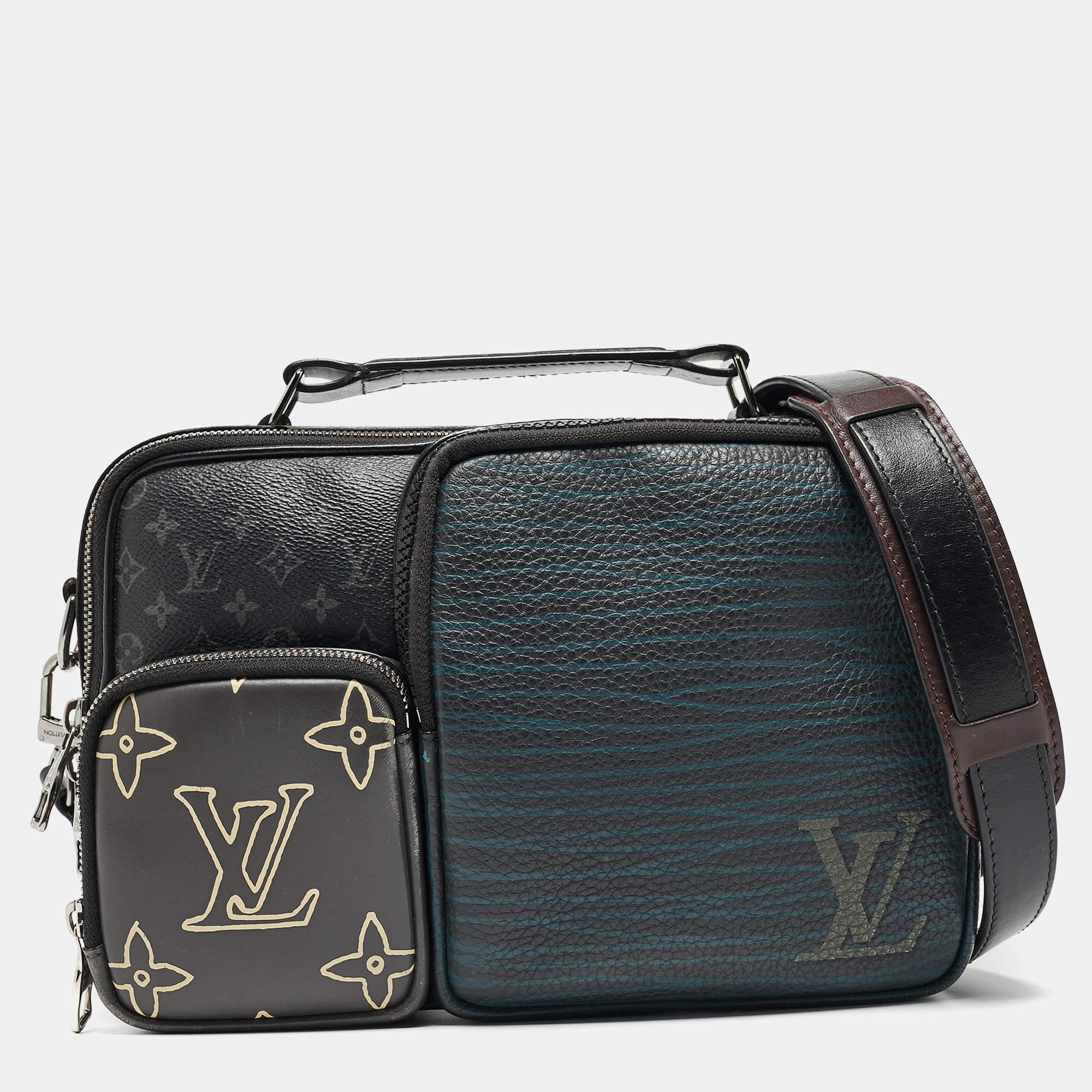 Men's Louis Vuitton Monogram Eclipse Canvas Multipocket Patchwork Messenger Bag For Sale