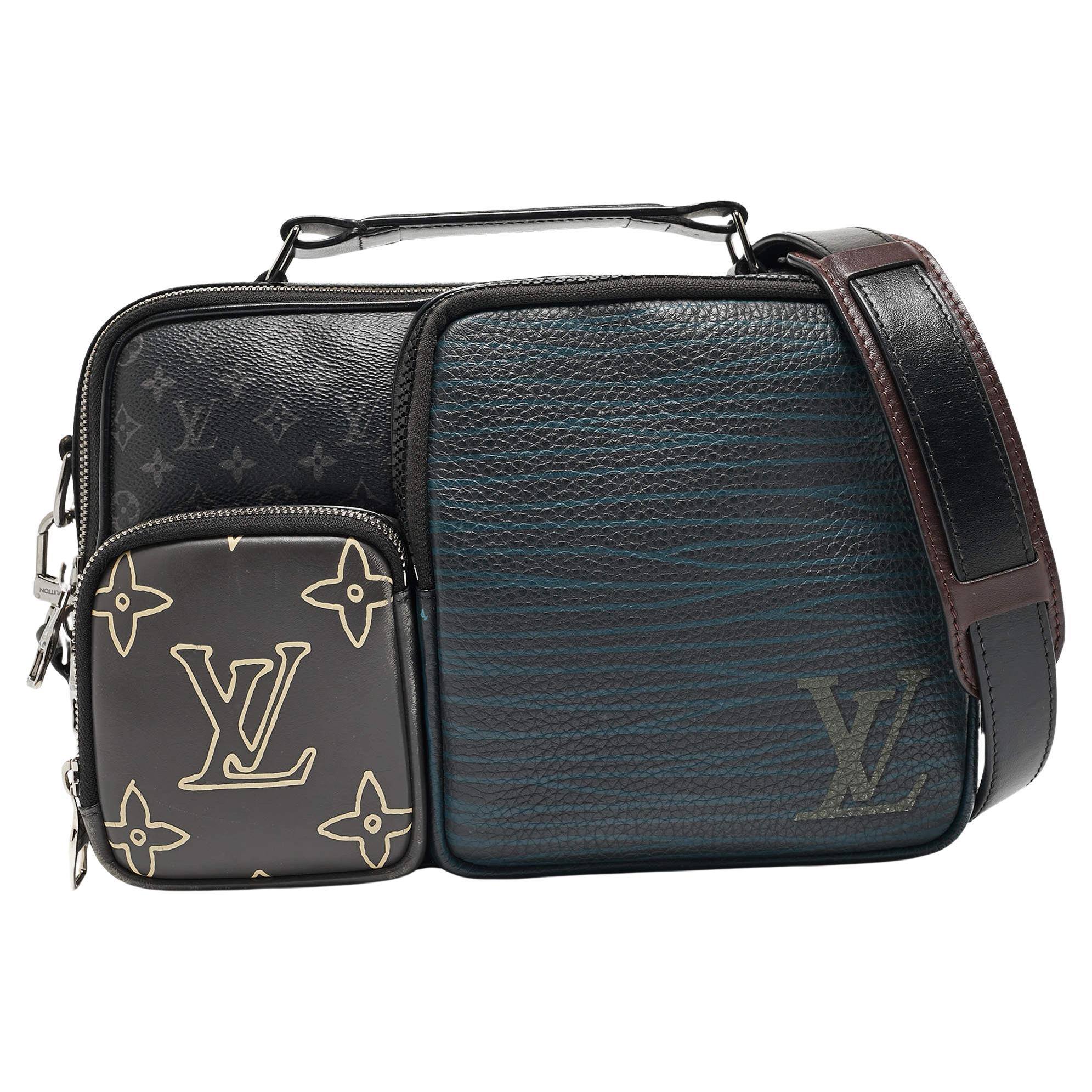 Louis Vuitton Monogram Eclipse Canvas Multipocket Patchwork Messenger Bag For Sale