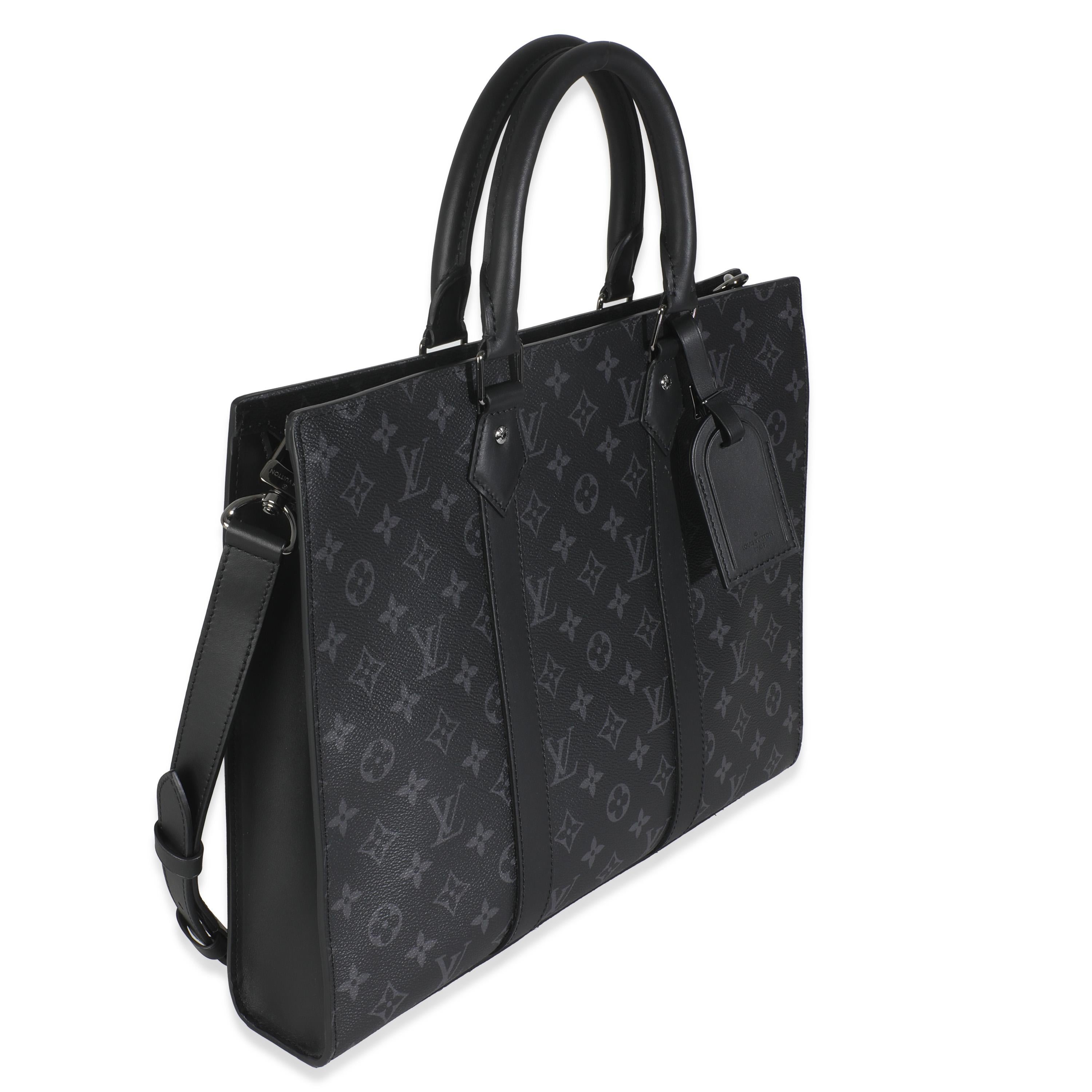 Louis Vuitton Monogram Eclipse Canvas Sac Plat Horizontal Zippe (Schwarz) im Angebot