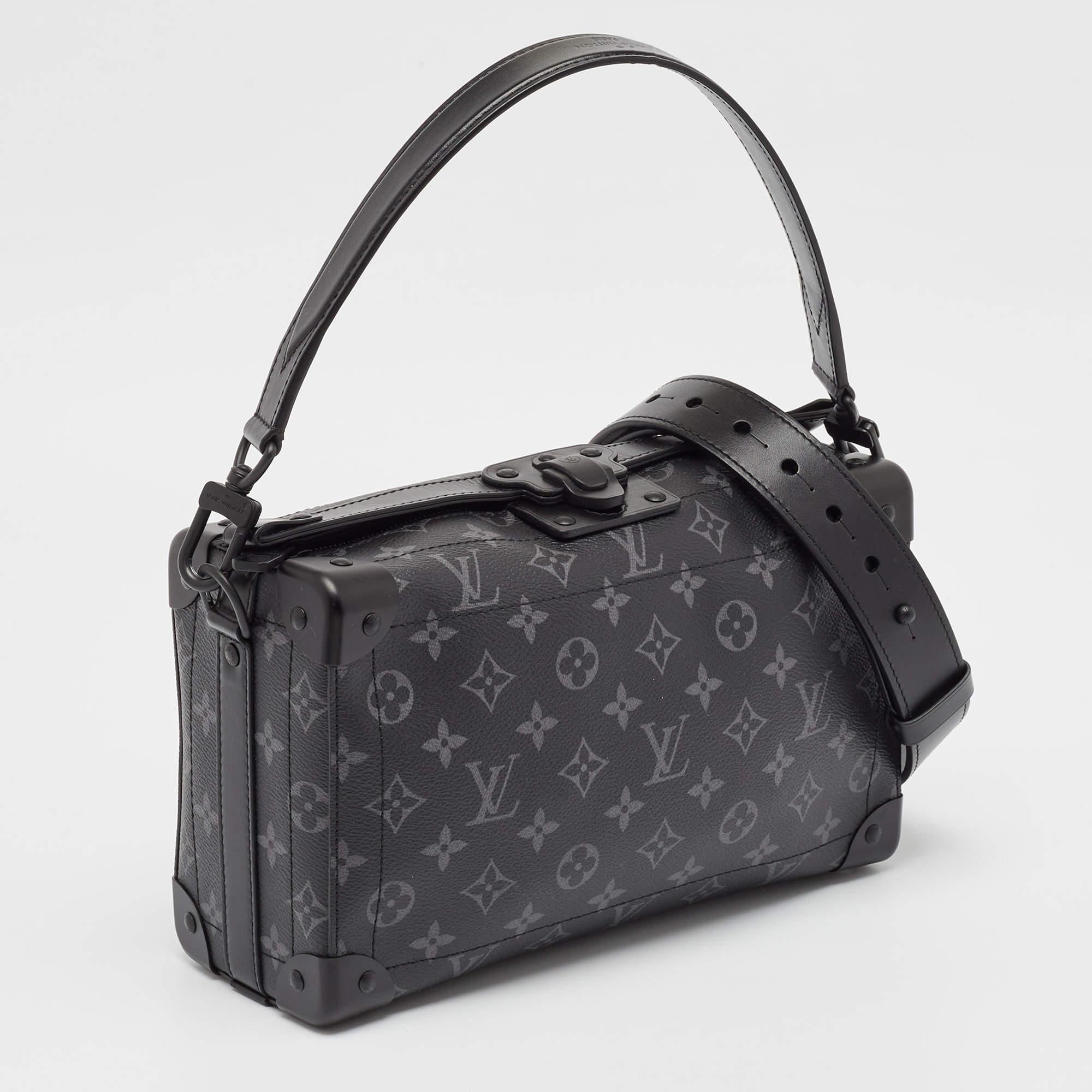 Black Louis Vuitton Monogram Eclipse Canvas Soul Trunk East West Bag For Sale