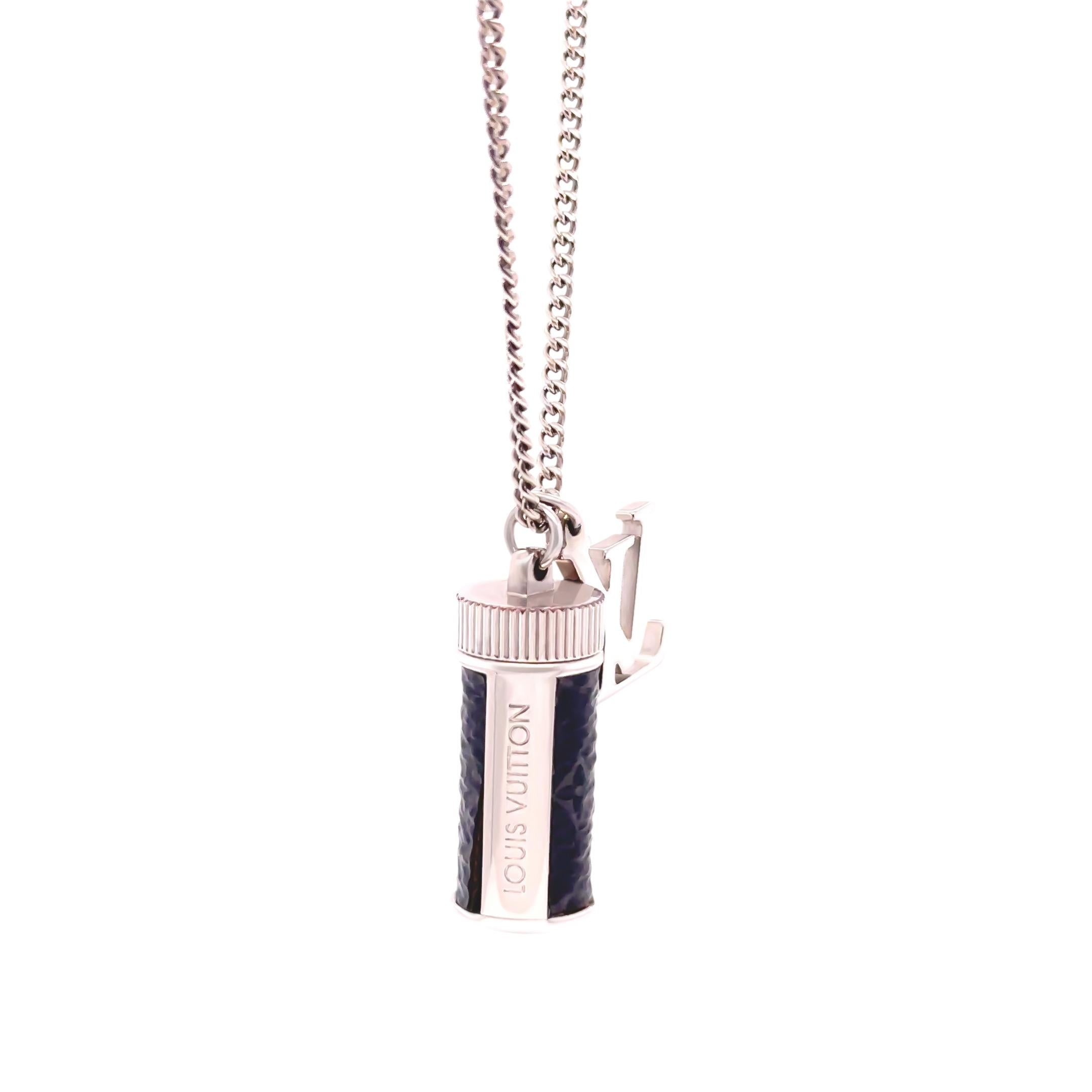 Women's Louis Vuitton Monogram Eclipse Charms Necklace – Silver Tone