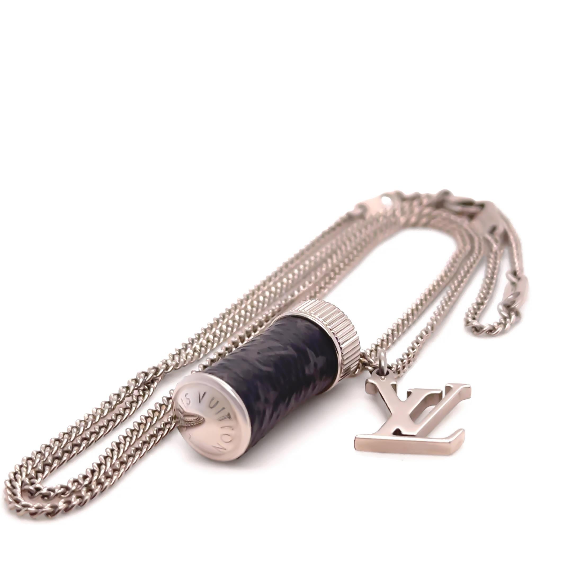 Louis Vuitton Monogram Eclipse Charms Necklace – Silver Tone 1