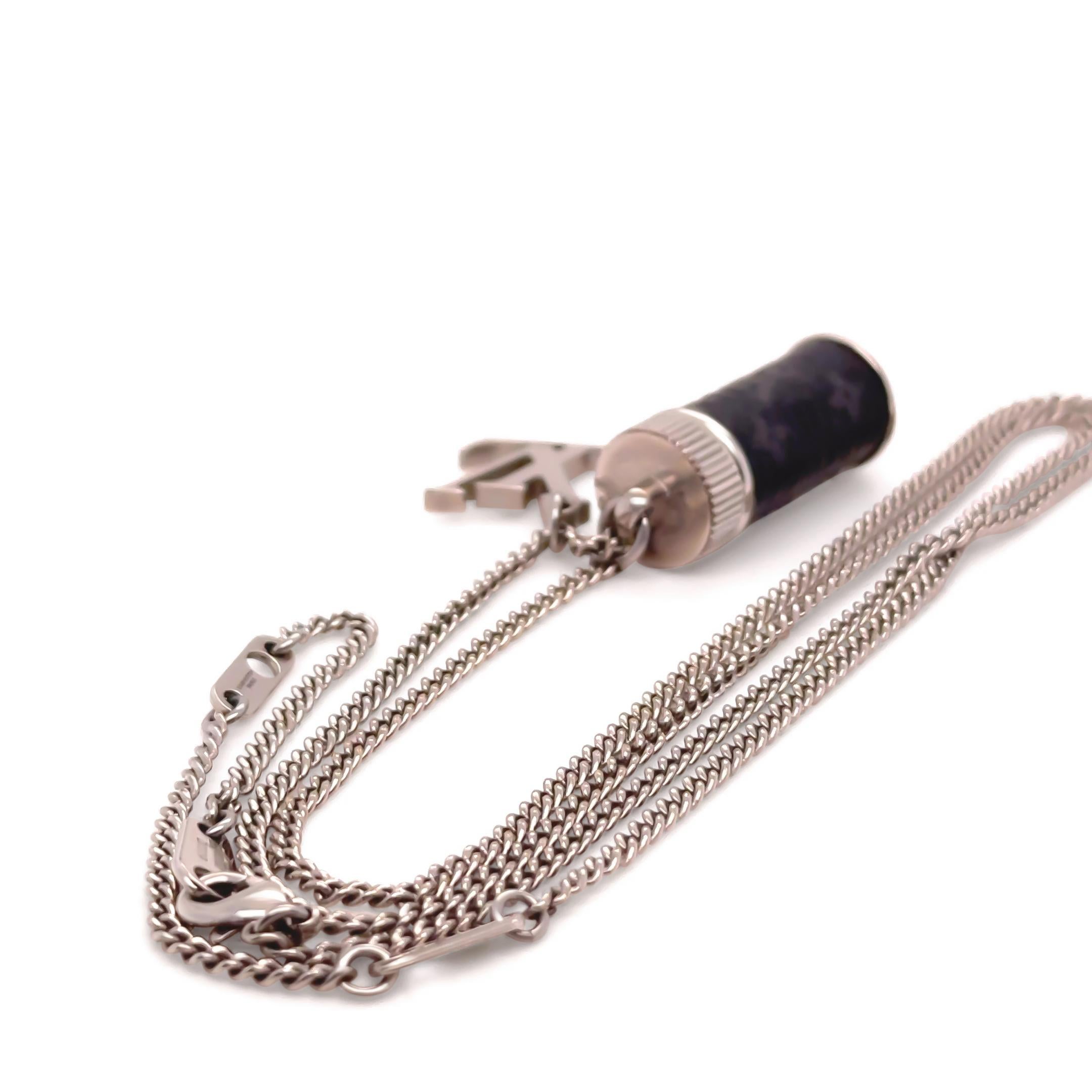 Louis Vuitton Monogram Eclipse Charms Necklace – Silver Tone 2