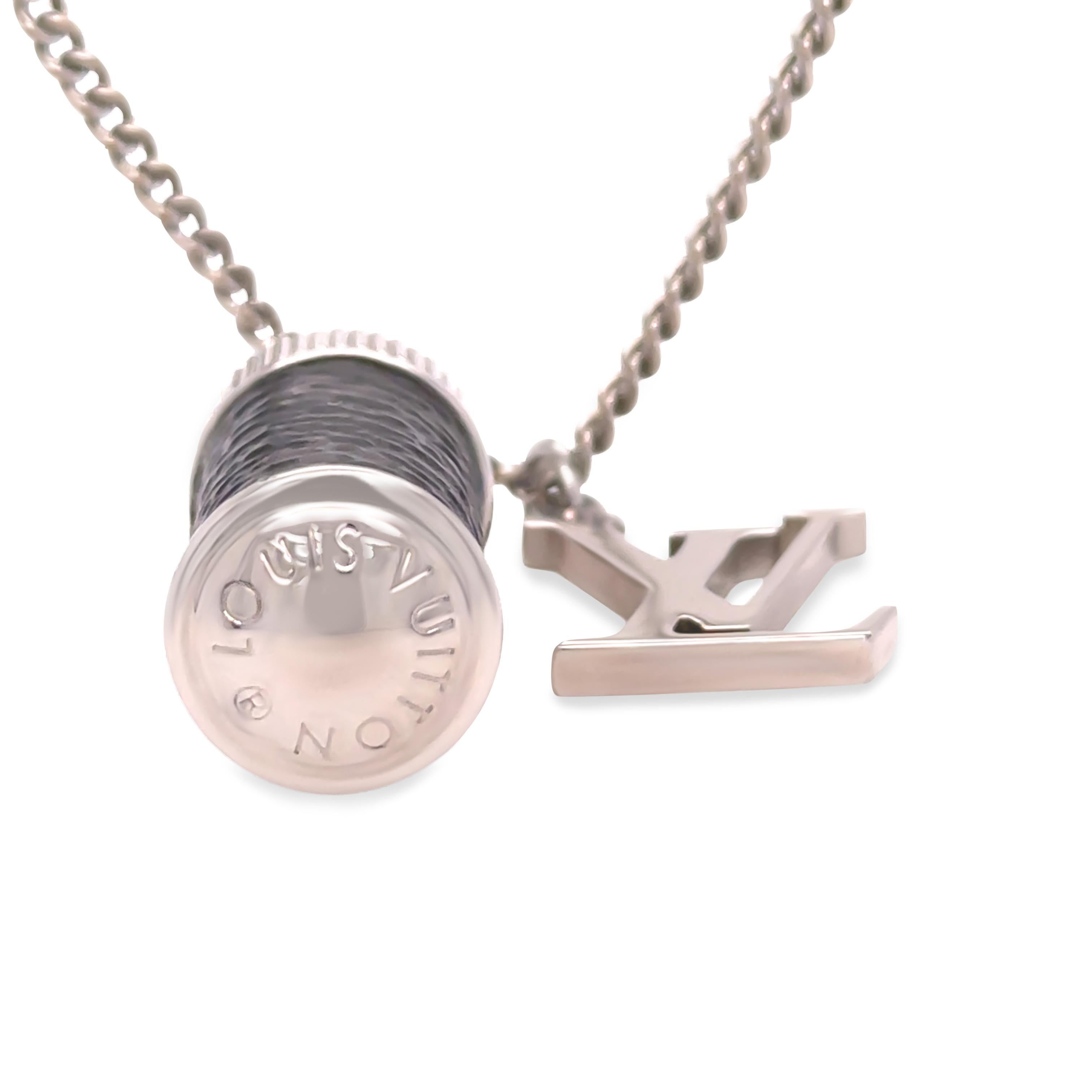 Louis Vuitton Monogram Eclipse Charms Necklace – Silver Tone 3