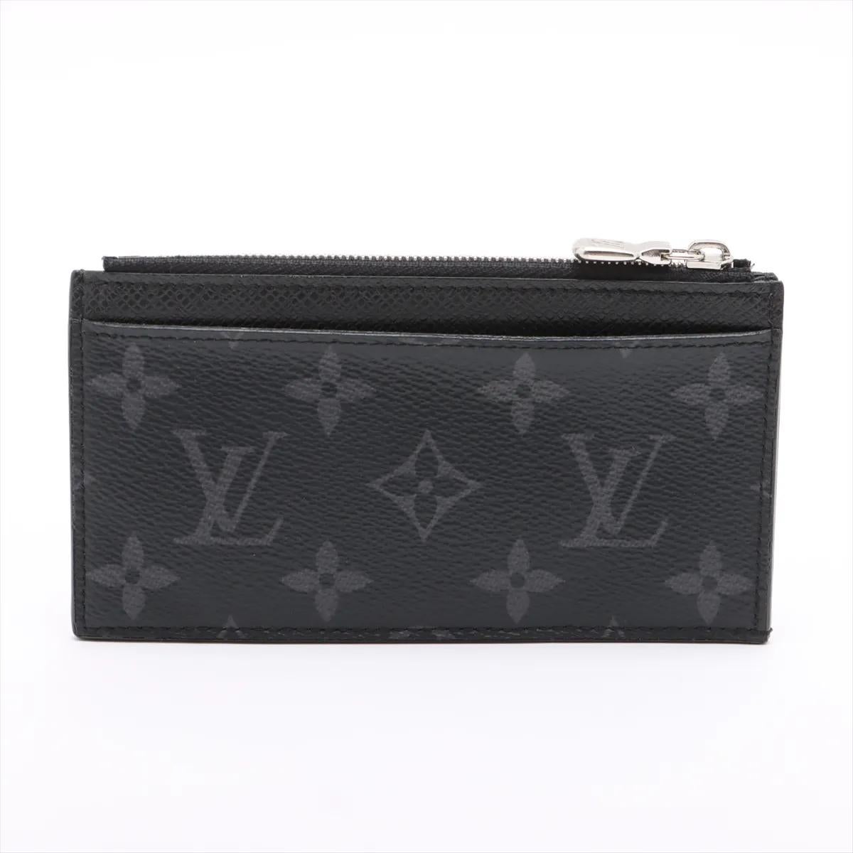 Noir Portefeuille de cartes de monnaie Monogram The Eclipse de Louis Vuitton en vente