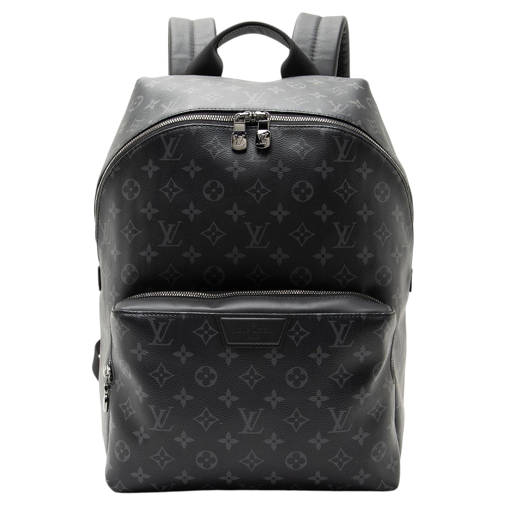 Pre-owned Louis Vuitton Monogram Eclipse Discovery Pm Backpack In Black