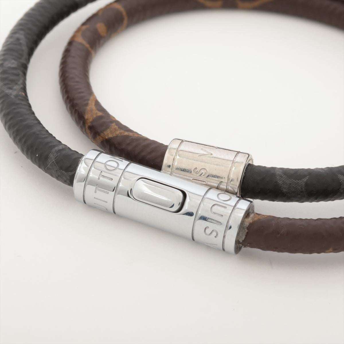 Women's or Men's Louis Vuitton Monogram Eclipse Keep it Twice Bracelet