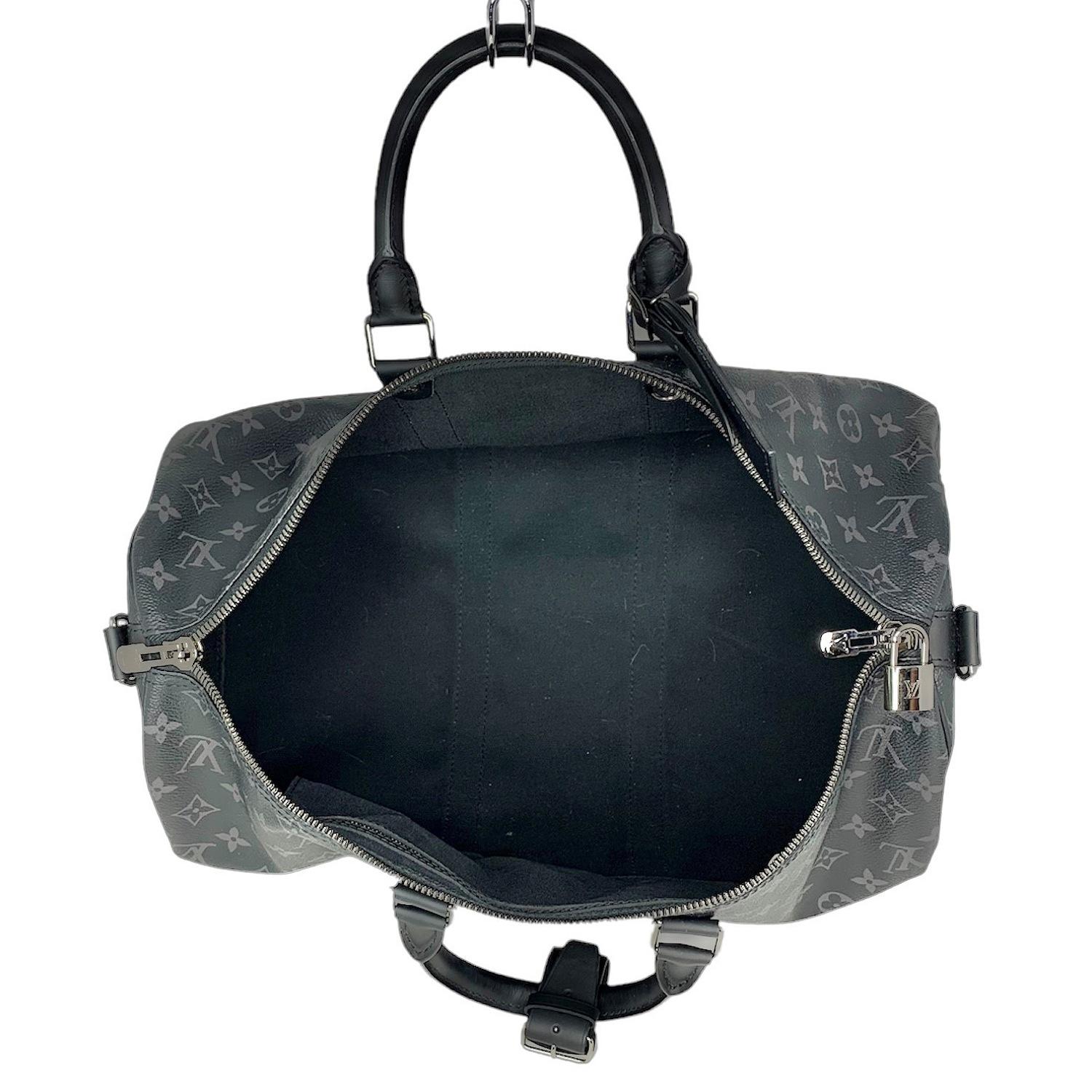 Louis Vuitton Monogram Eclipse Keepall 45 Bandouliere Bag In Excellent Condition In Scottsdale, AZ