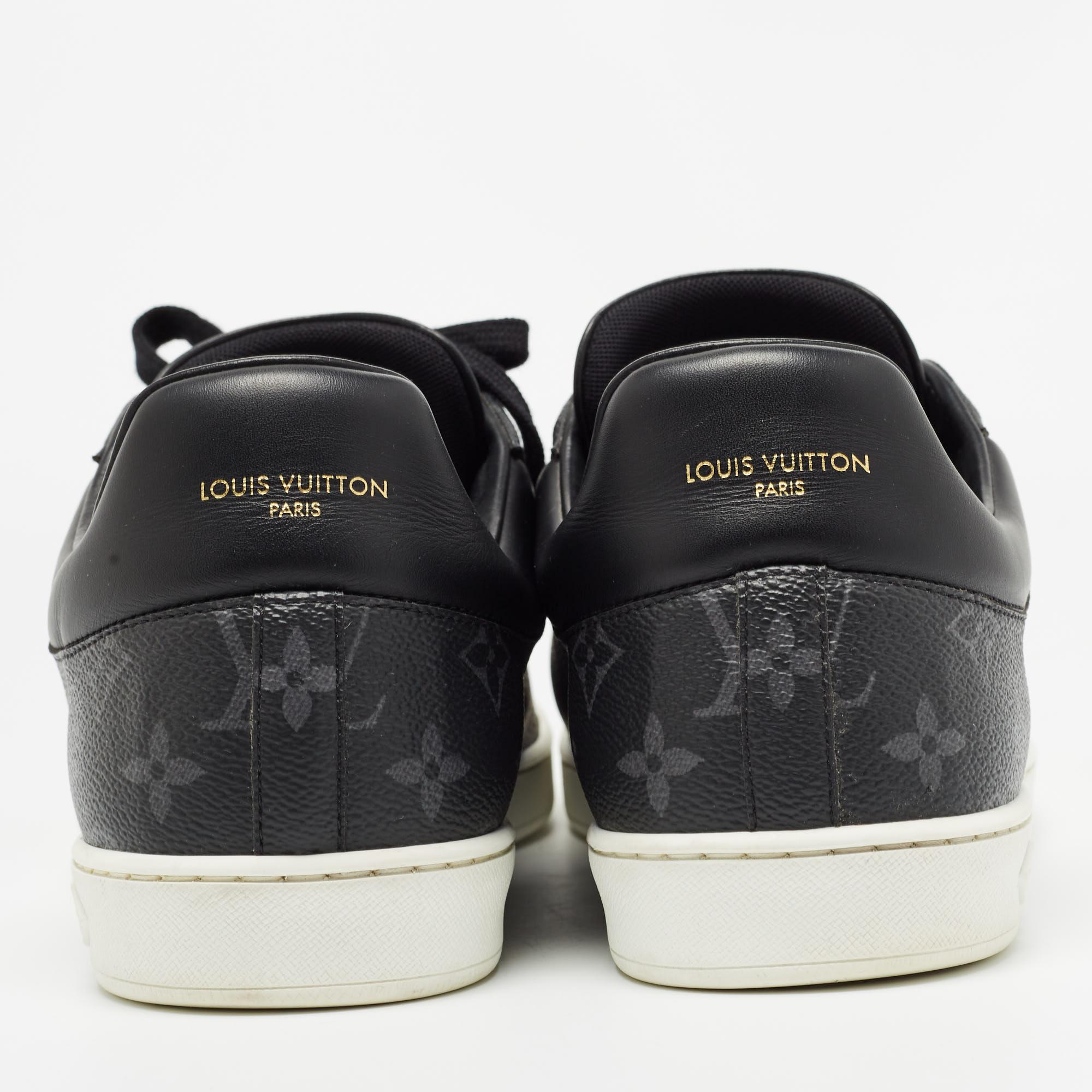 Louis Vuitton Monogram Eclipse Luxembourg Sneakers Size 46 In Good Condition For Sale In Dubai, Al Qouz 2