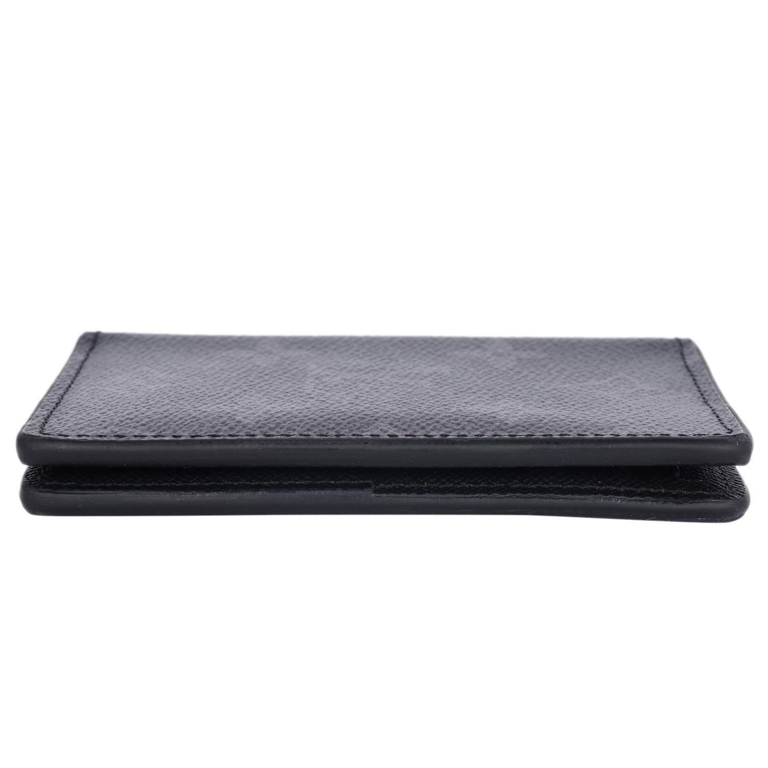 Louis Vuitton Monogram Eclipse Pocket Organizer Wallet Black Grey 7