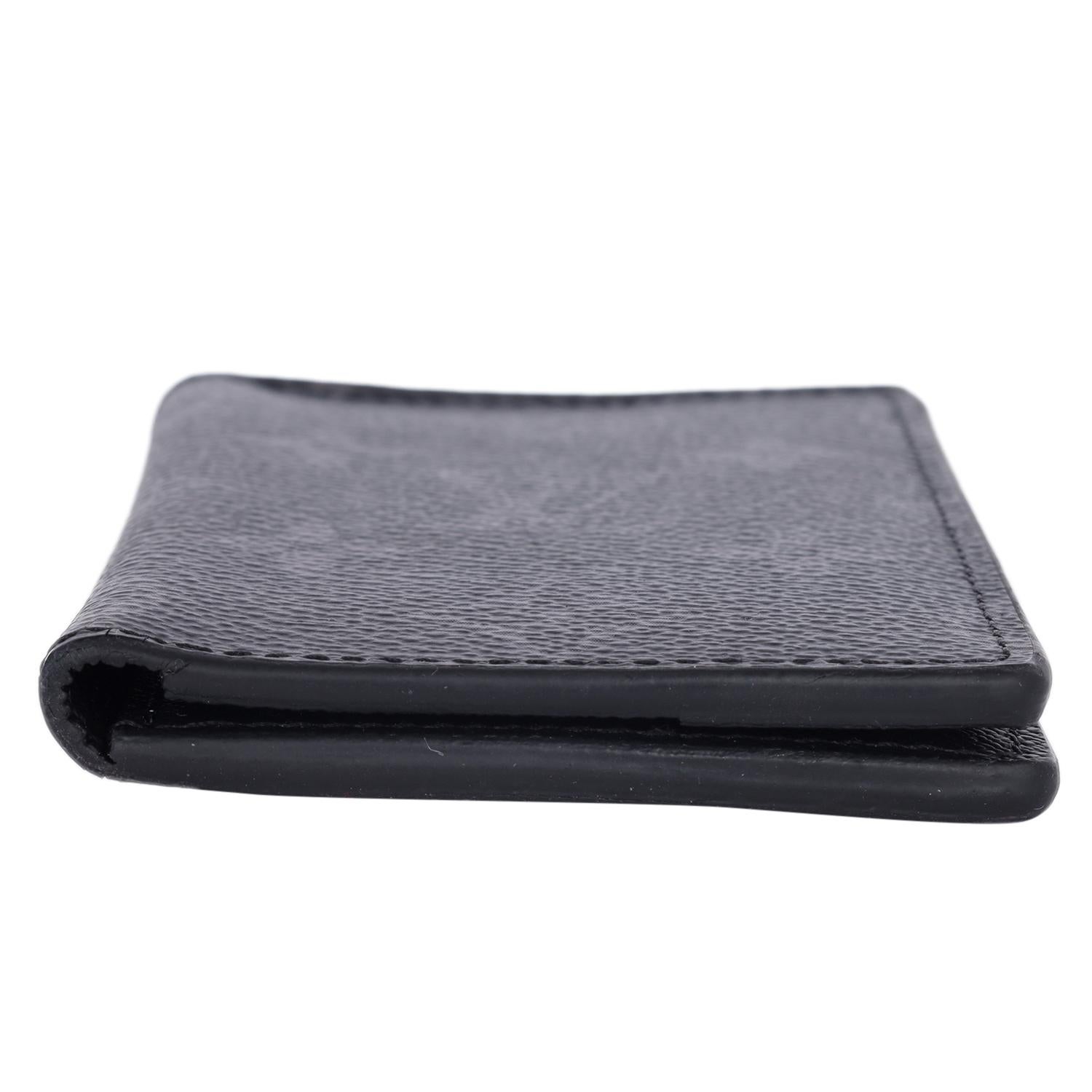 Louis Vuitton Monogram Eclipse Pocket Organizer Wallet Black Grey 13