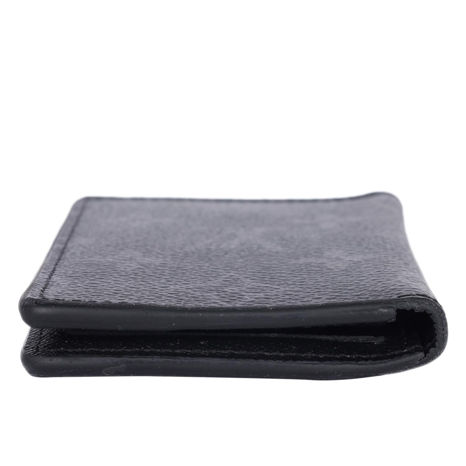 Louis Vuitton Monogram Eclipse Pocket Organizer Wallet Black Grey 14