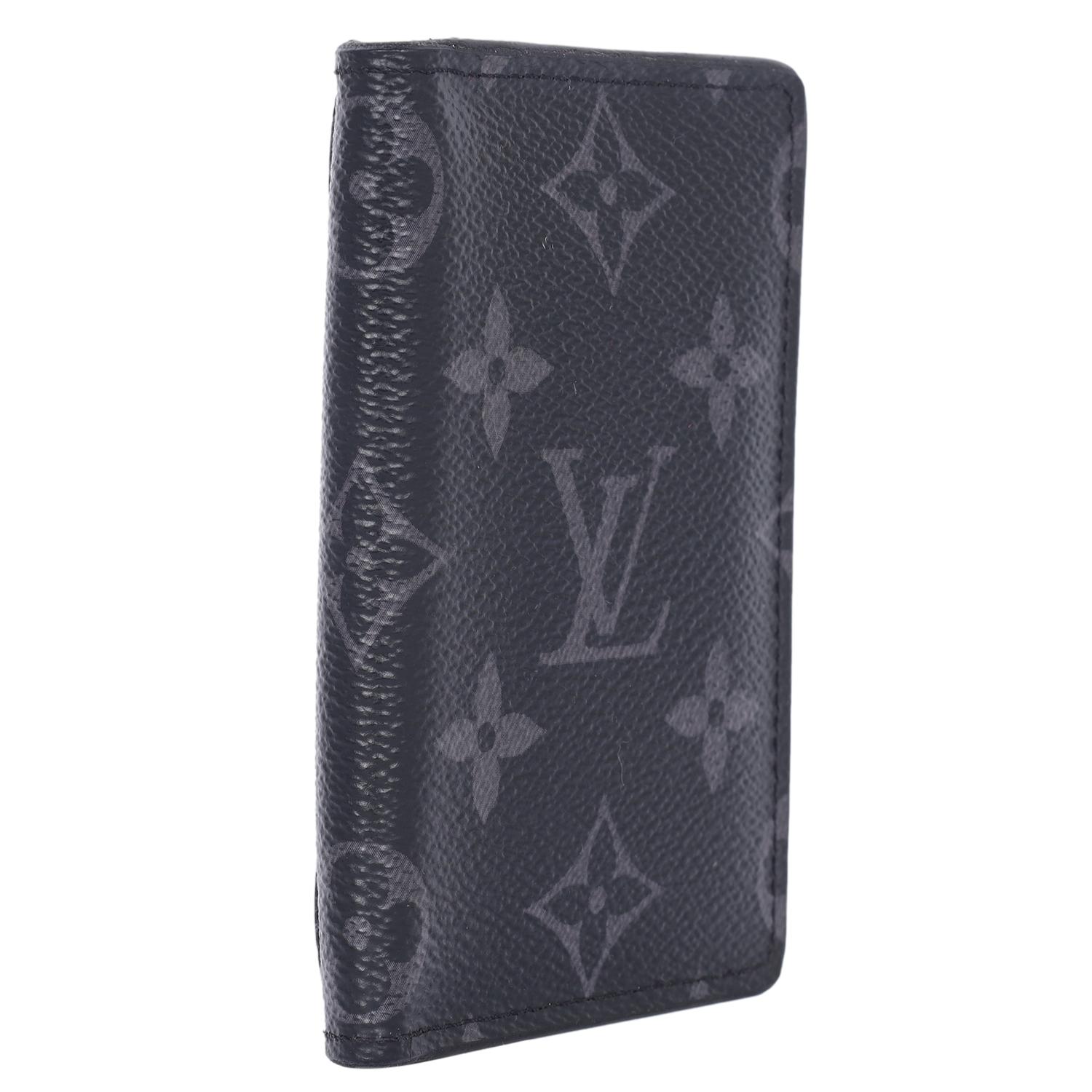 Women's or Men's Louis Vuitton Monogram Eclipse Pocket Organizer Wallet Black Grey