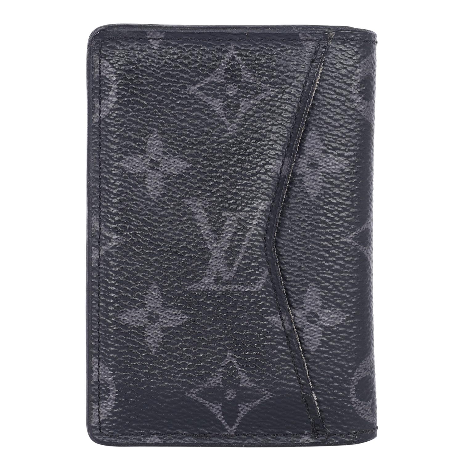 Louis Vuitton Monogram Eclipse Pocket Organizer Wallet Black Grey 2