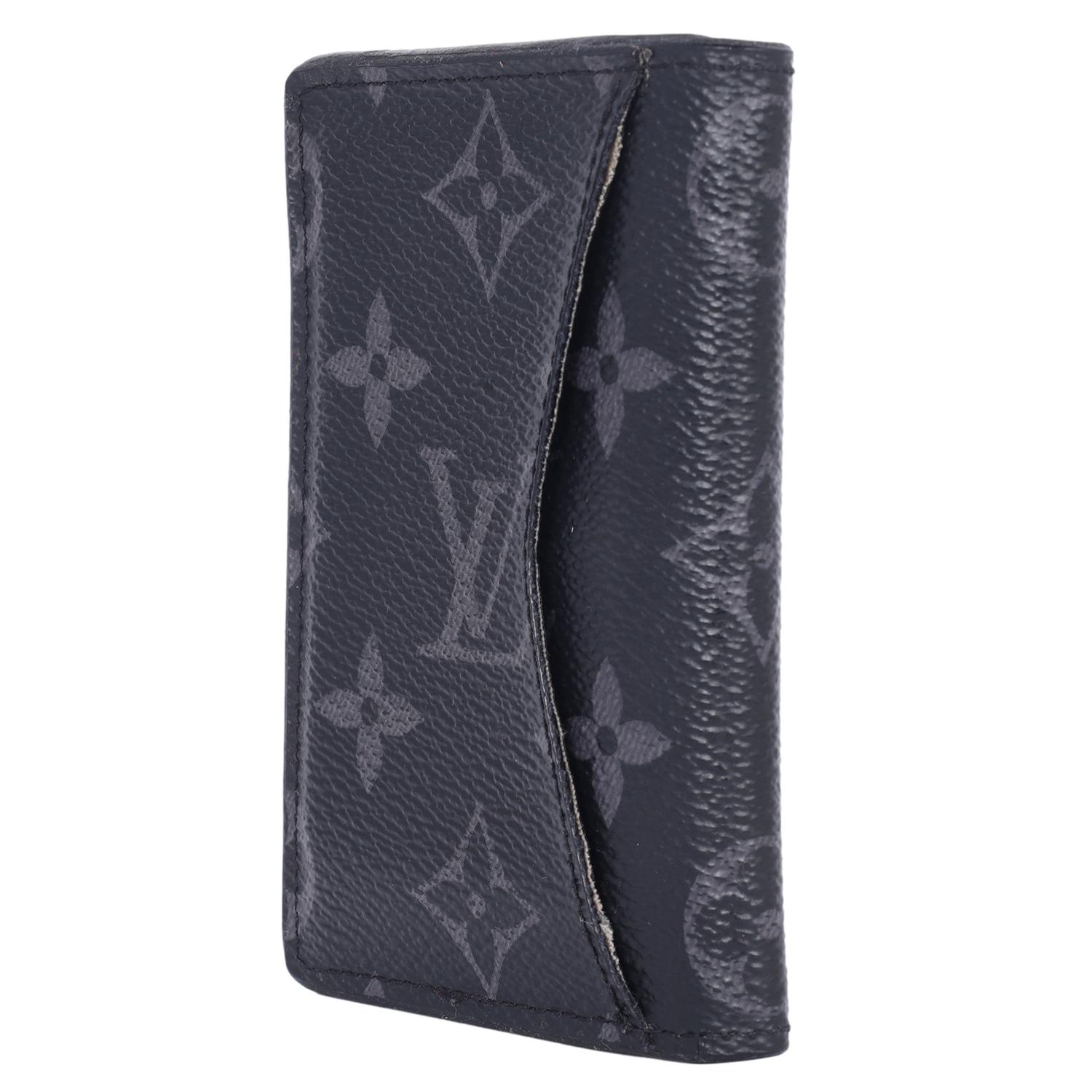 Louis Vuitton Monogram Eclipse Pocket Organizer Wallet Black Grey 4