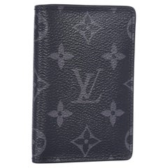 Louis Vuitton Monogram Eclipse Pocket Organizer Wallet Black Grey