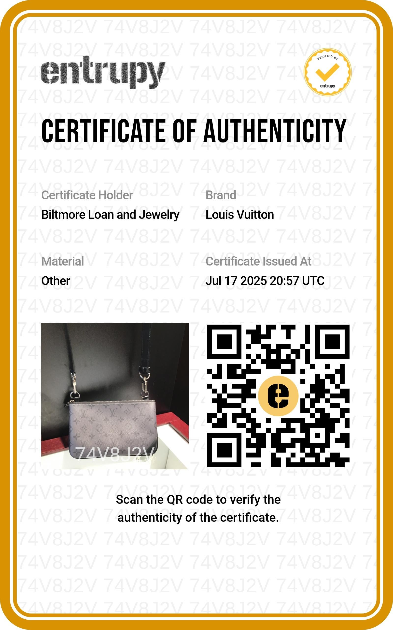 Louis Vuitton Monogram Eclipse Reverse Trio Zipped Pouch Crossbody in vendita 4