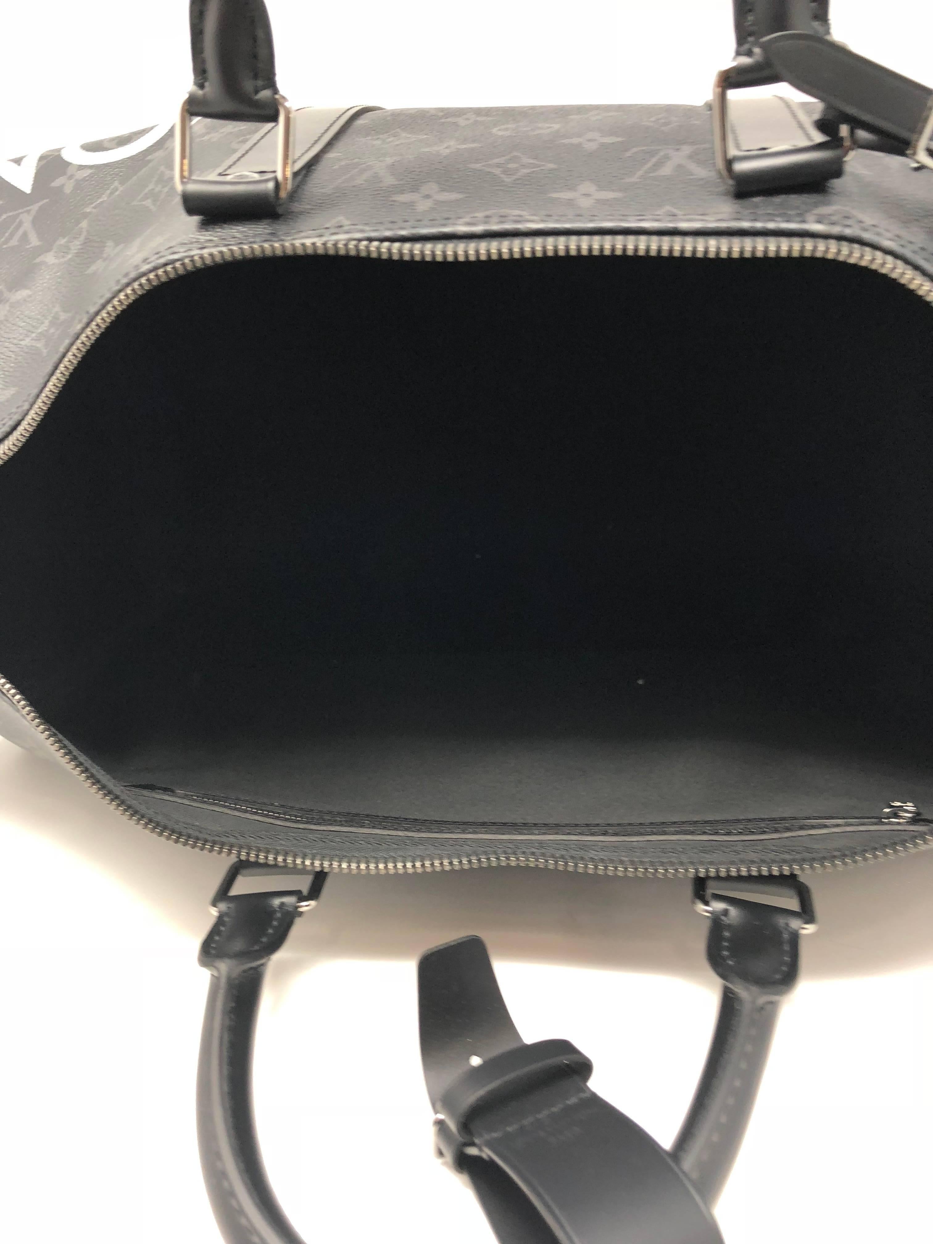 Women's or Men's Louis Vuitton Monogram Eclipse Split Keepall 50 Bandouliere