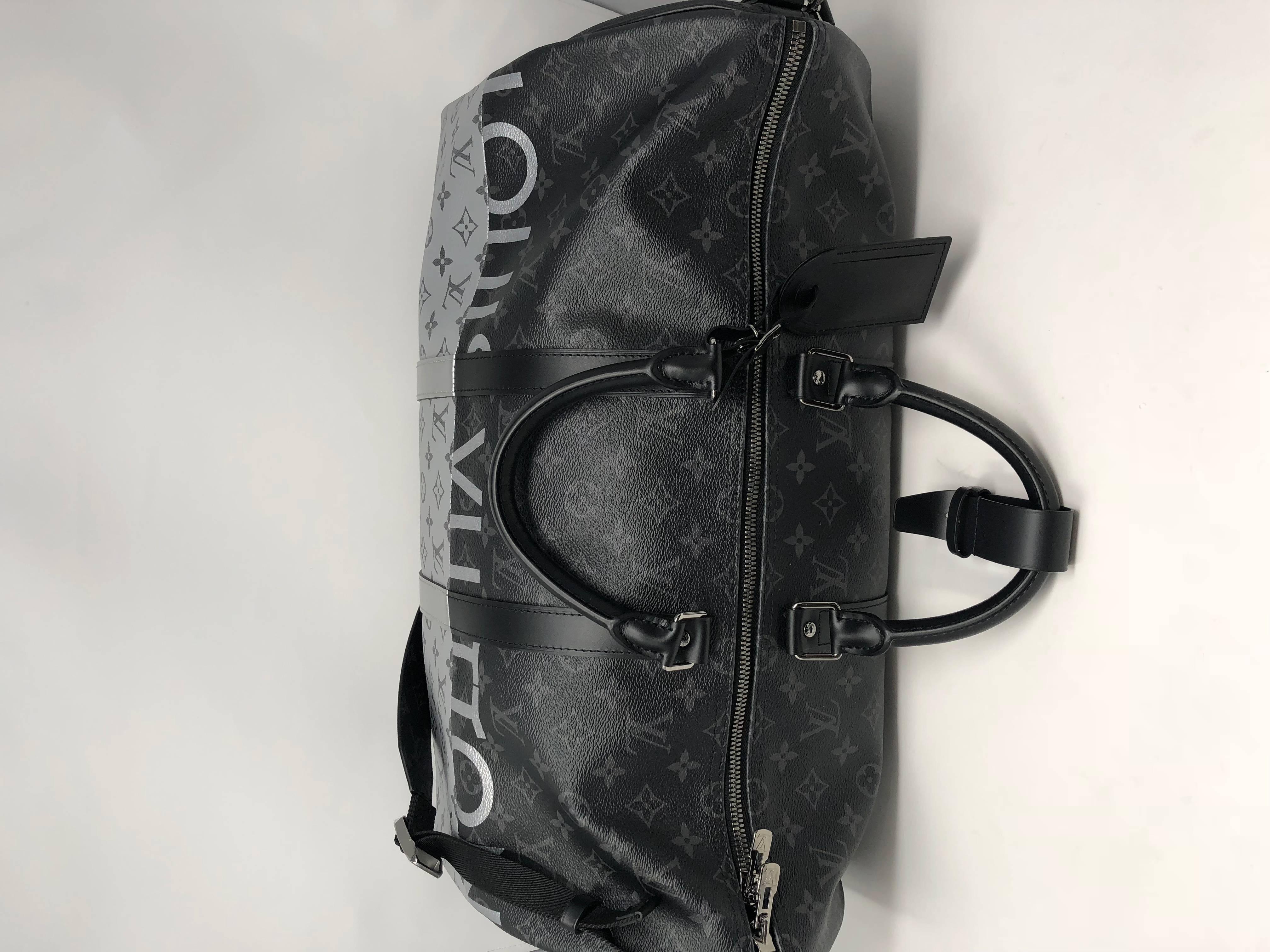 Louis Vuitton Monogram Eclipse Split Keepall 50 Bandouliere 2