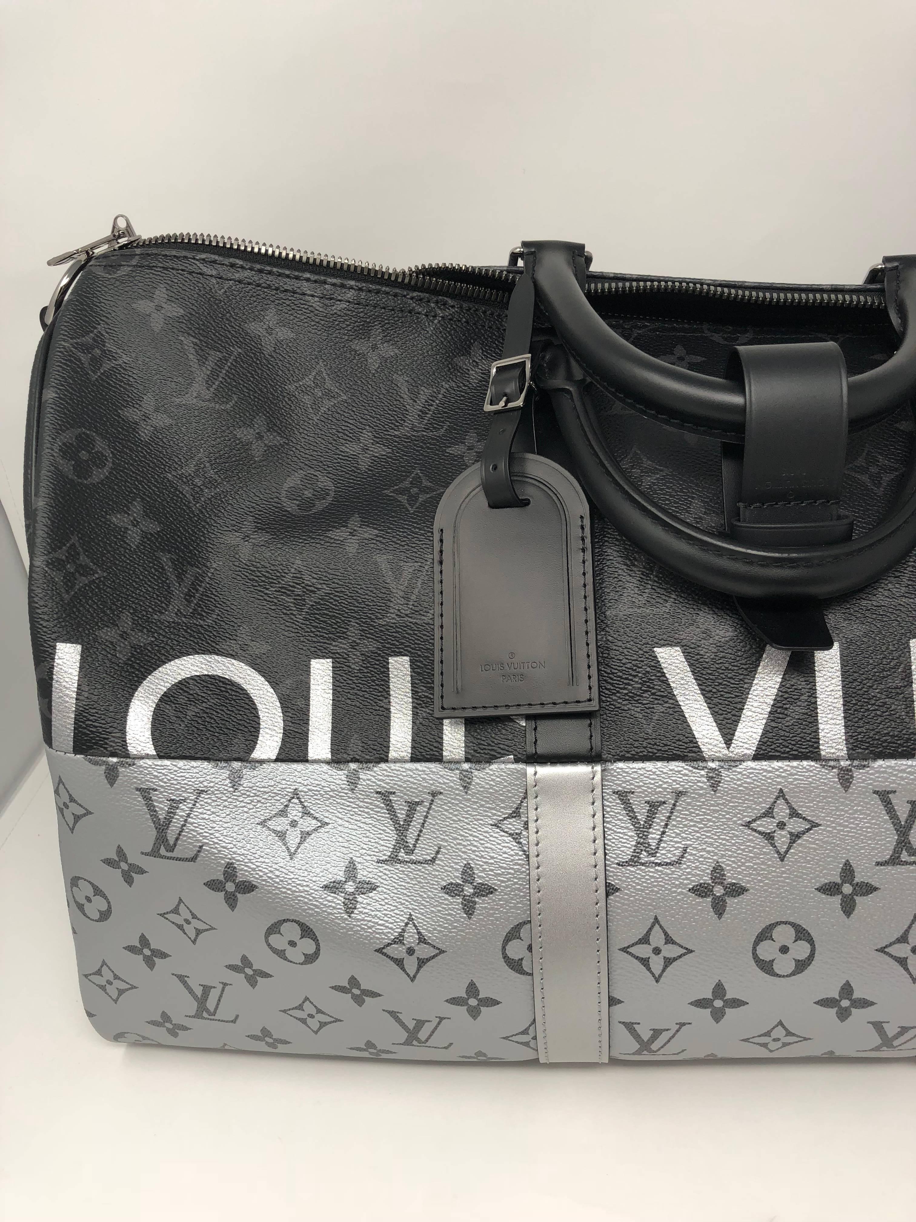 Louis Vuitton Monogram Eclipse Split Keepall 50 Bandouliere 3