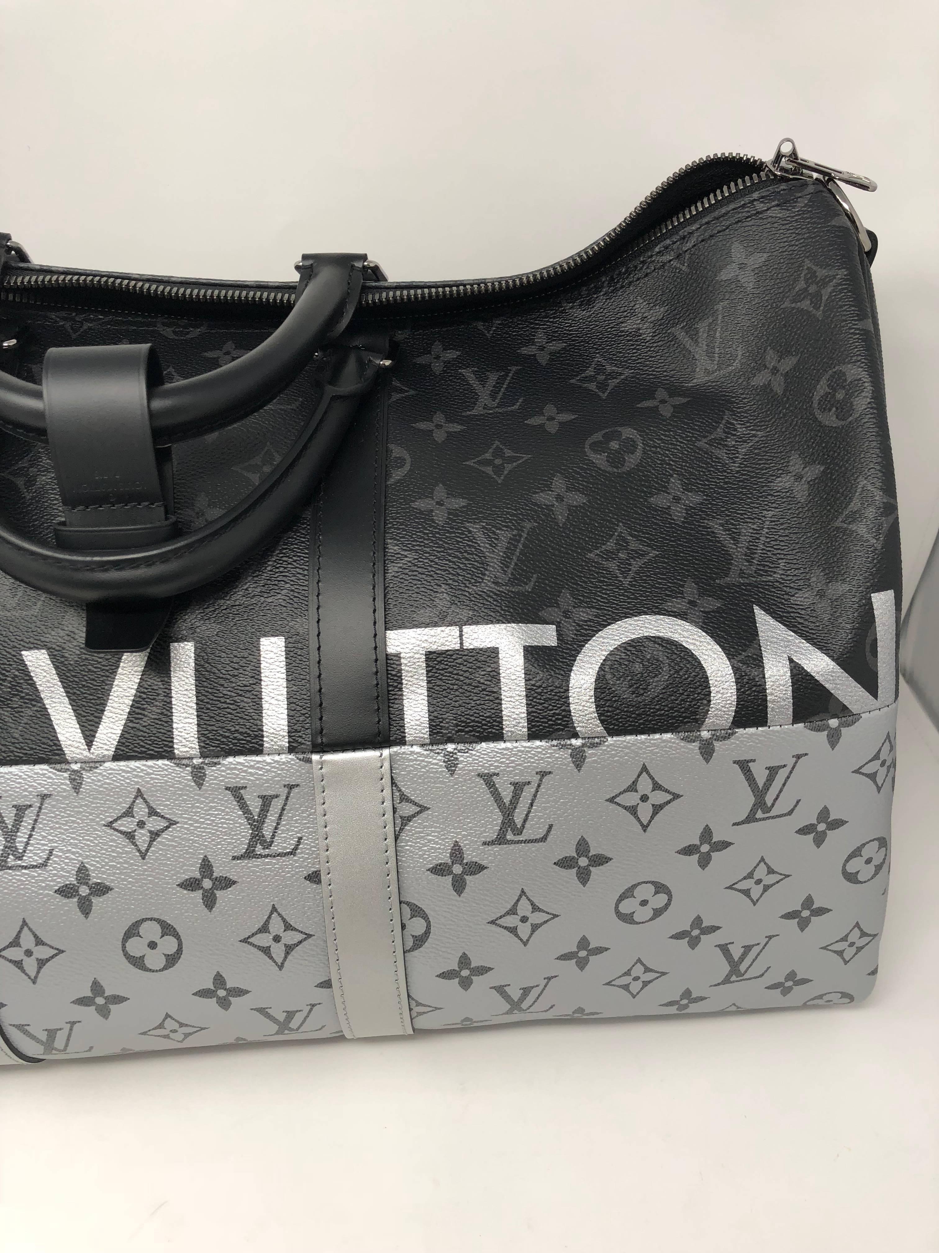 Louis Vuitton Monogram Eclipse Split Keepall 50 Bandouliere 4