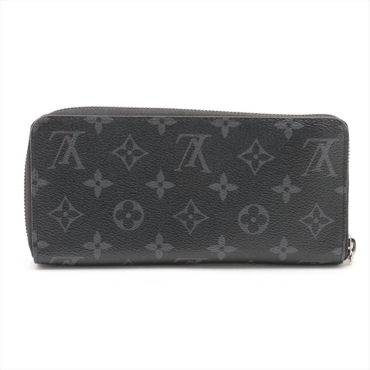 Louis Vuitton Monogram Eclipse Zippy Horizontale Geldbörse (Schwarz) im Angebot
