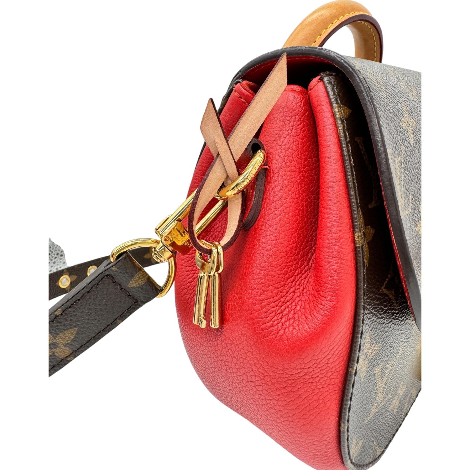 Sac à bandoulière Eden MM rouge avec monogramme Louis Vuitton en vente 7