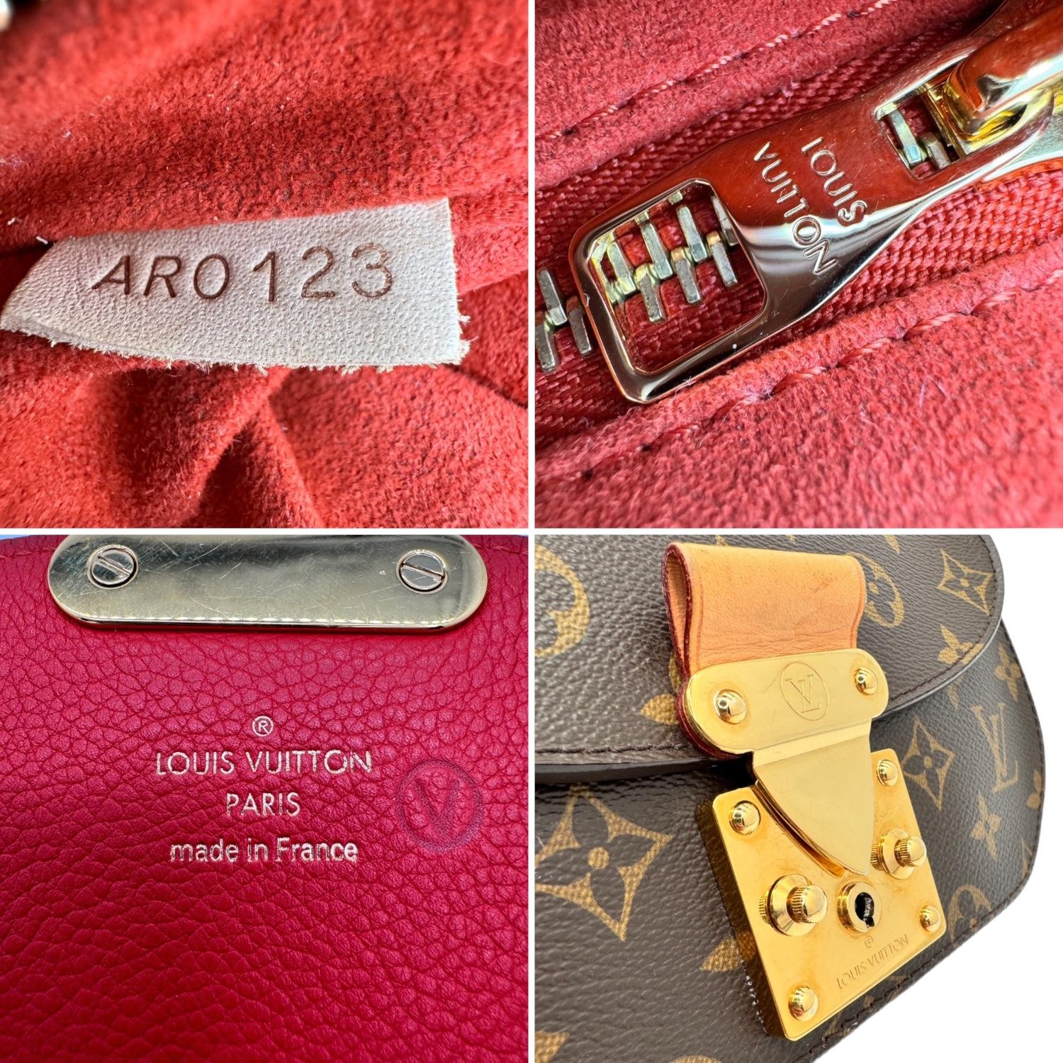 Sac à bandoulière Eden MM rouge avec monogramme Louis Vuitton en vente 8