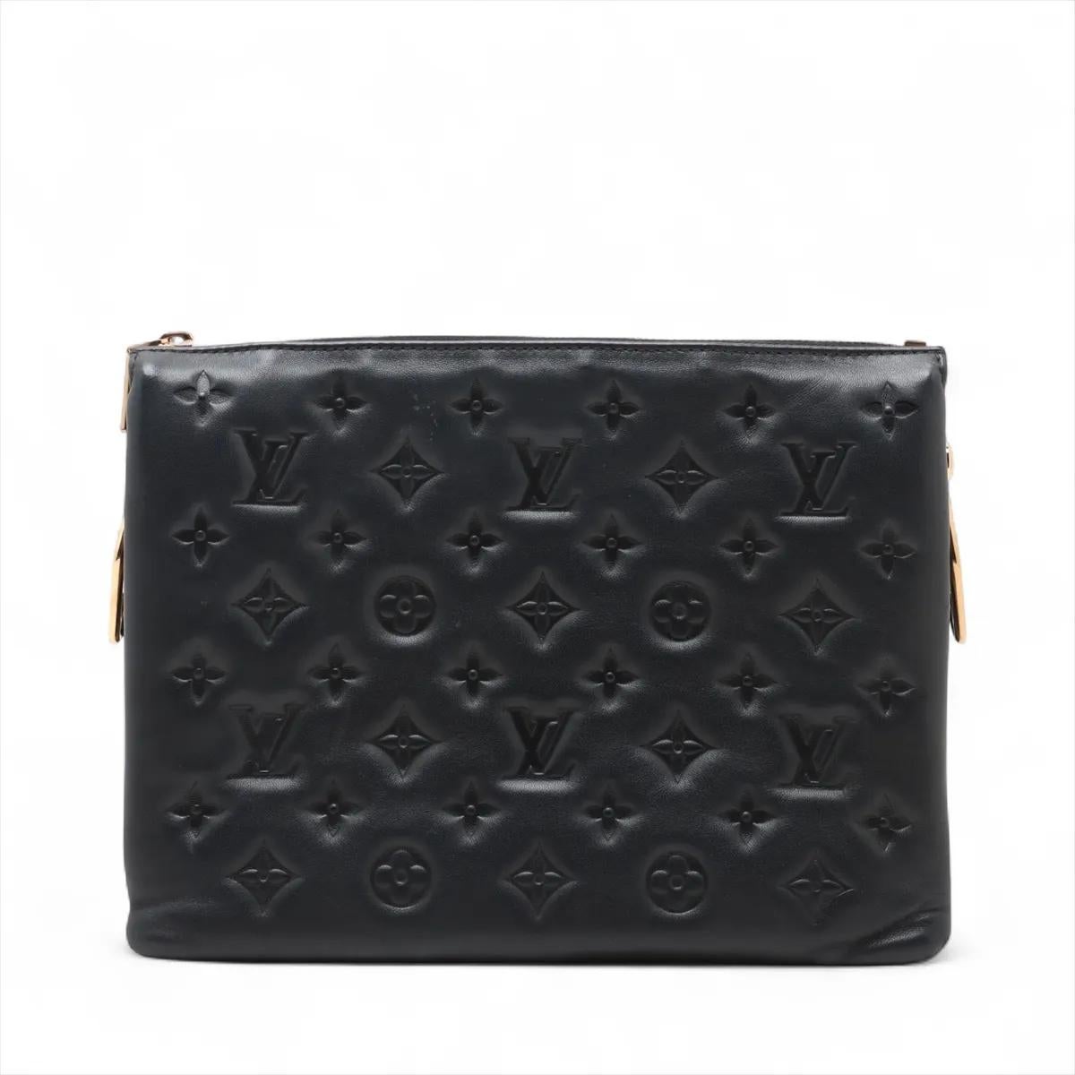 Louis Vuitton Monogram Embossed Coussin PM Nero In condizioni buone in vendita a Indianapolis, IN