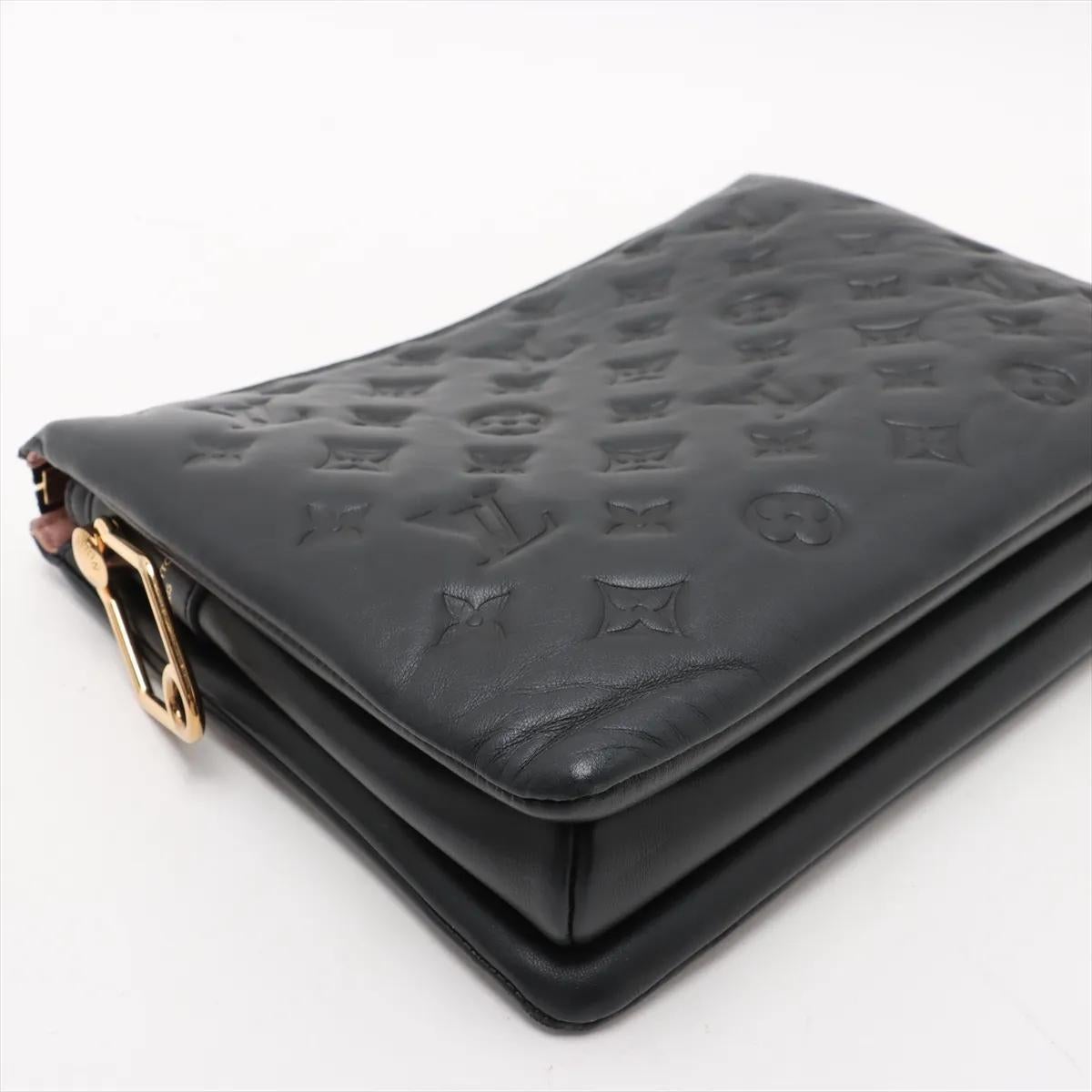 Louis Vuitton Monogram Embossed Coussin PM Nero in vendita 1