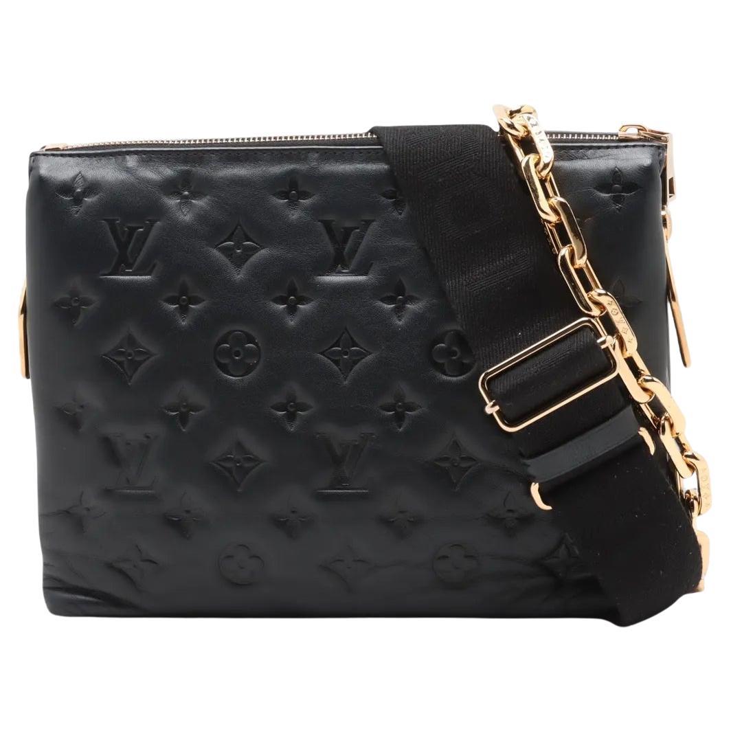 Louis Vuitton Monogram Embossed Coussin PM Nero in vendita