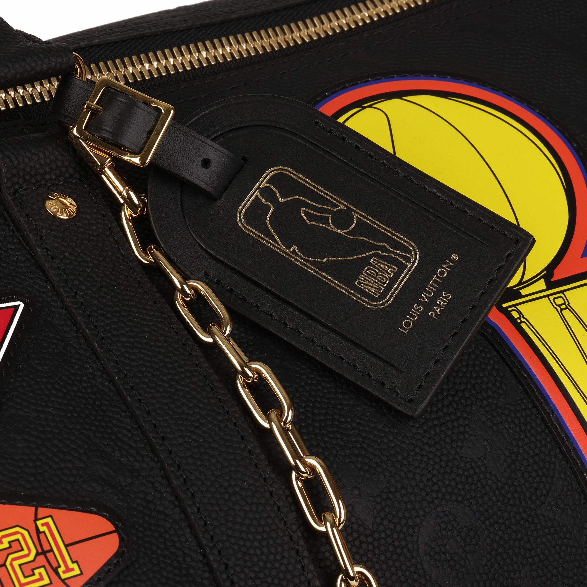 Women's or Men's LOUIS VUITTON Monogram Embossed Leather & Red Python Leather NBA Patches Keepall