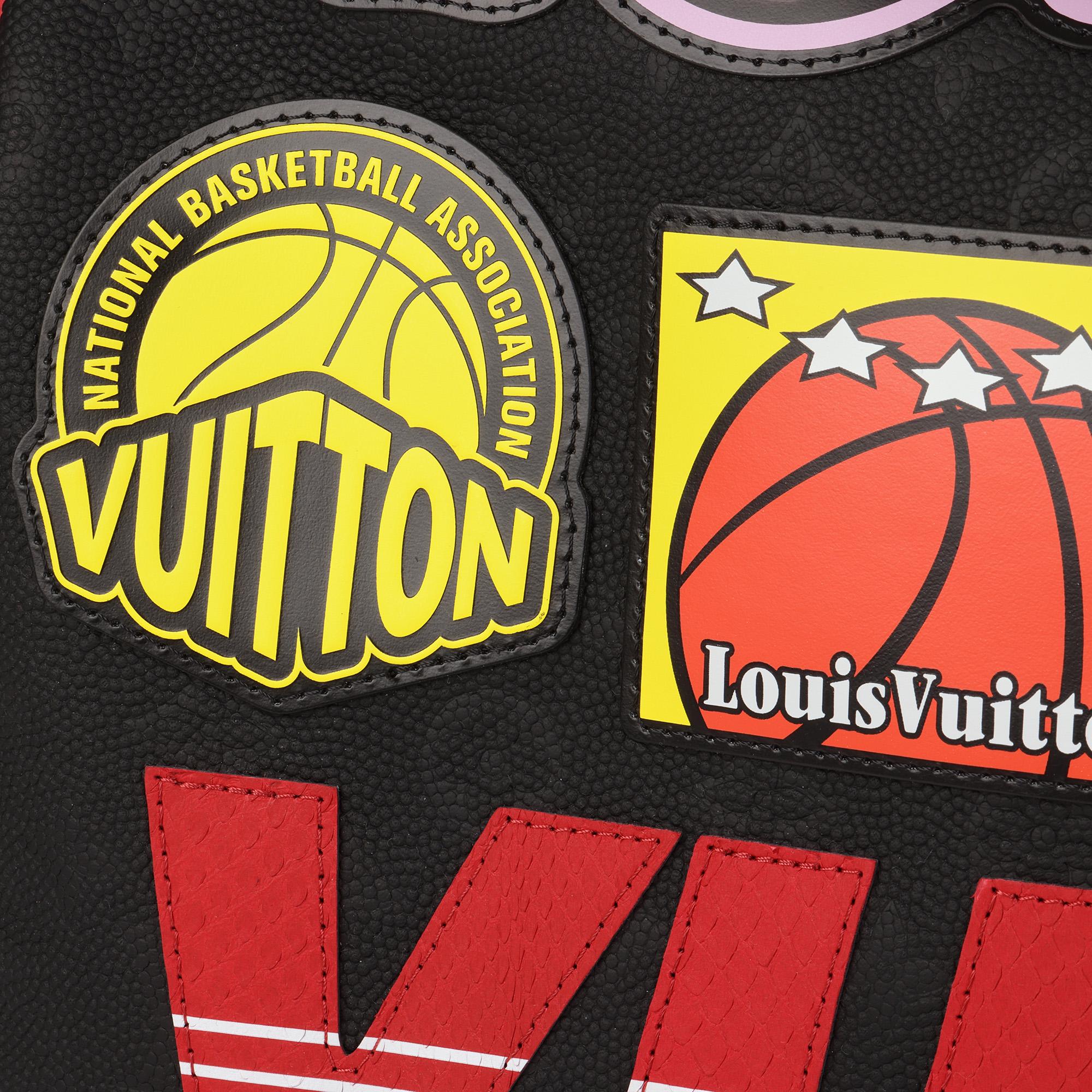 LOUIS VUITTON Monogram Embossed Leather & Red Python Leather NBA Patches Keepall 1