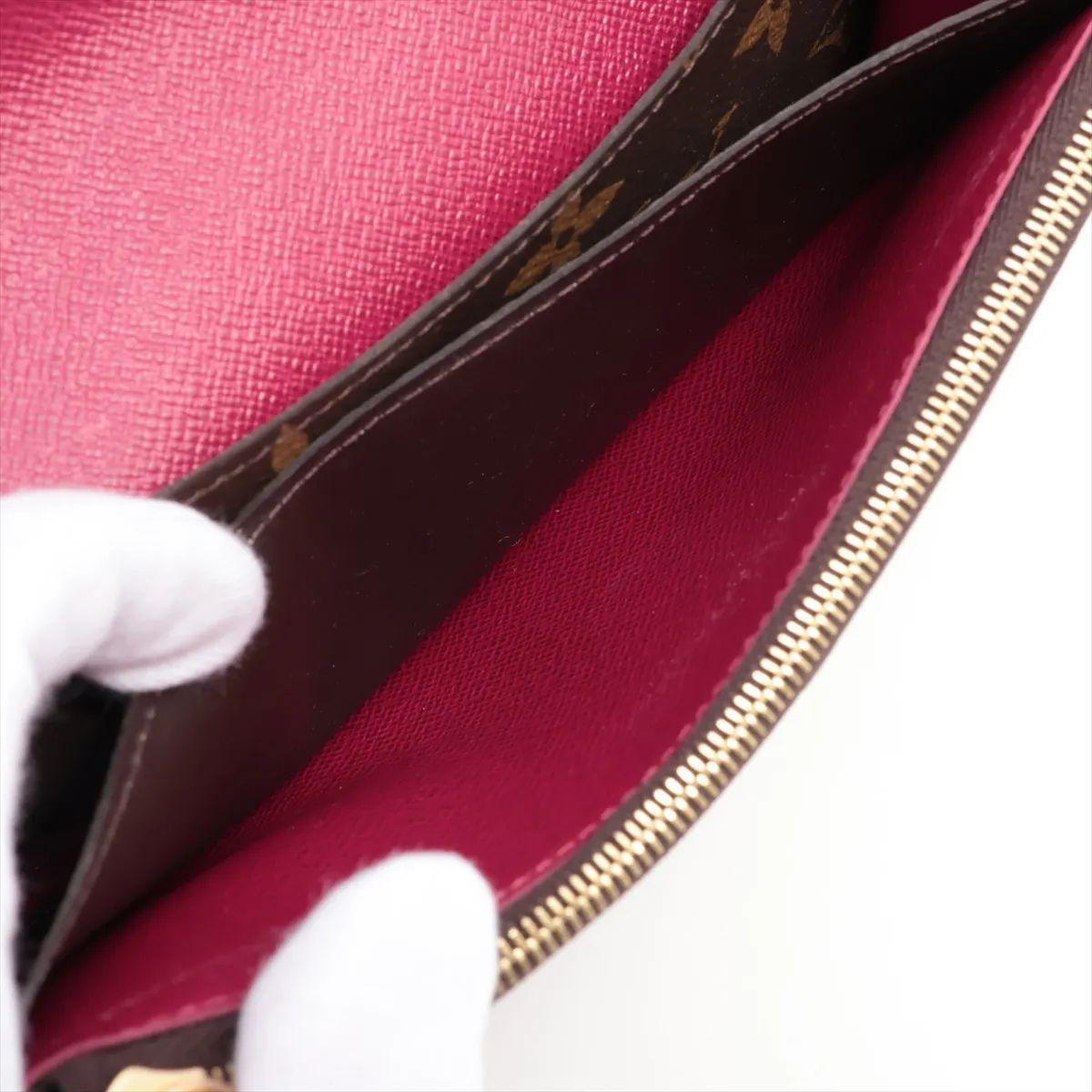 Louis Vuitton Monogram Emilie Wallet Fuchsia For Sale 2