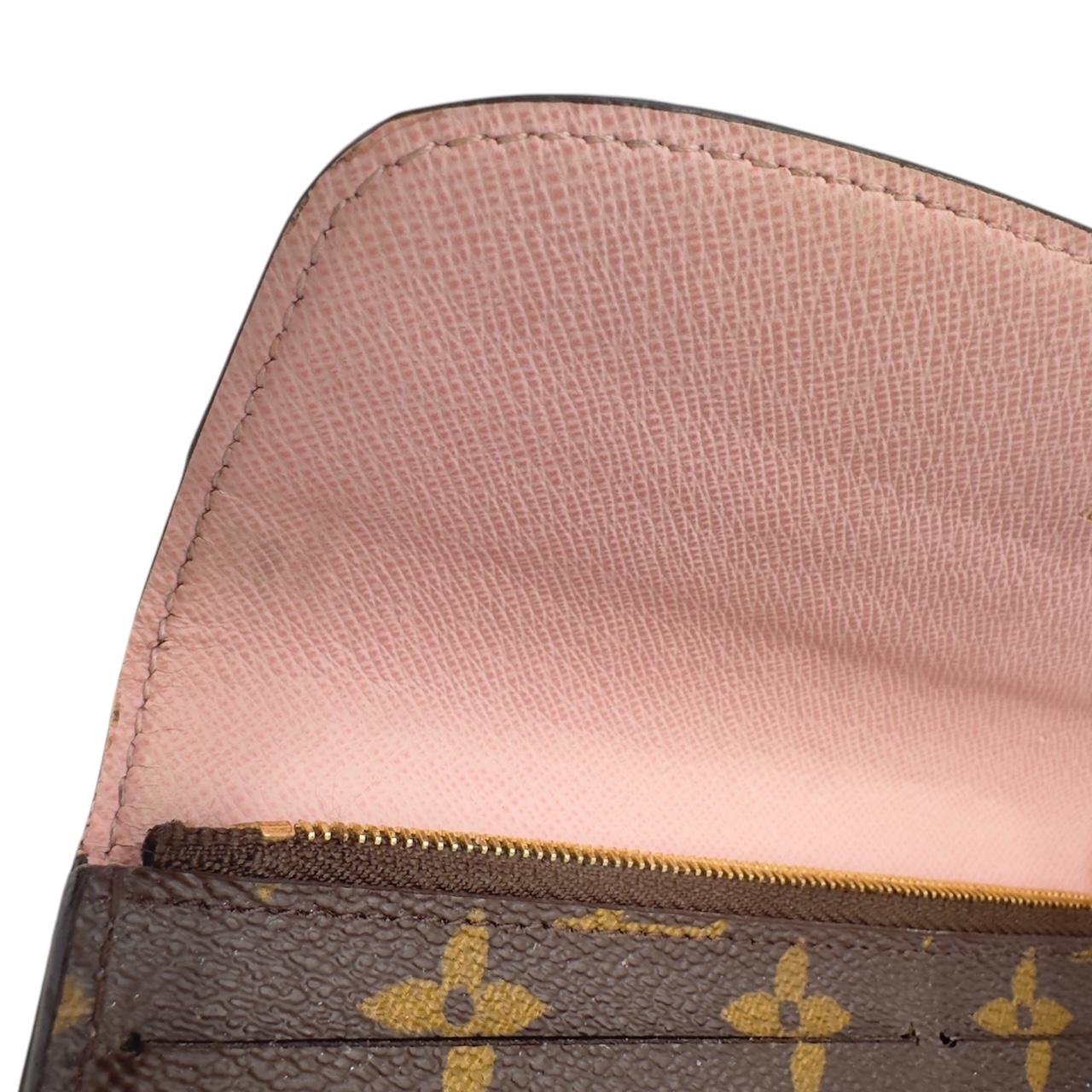 Louis Vuitton Monogram Emilie Wallet Rose Ballerine For Sale 2