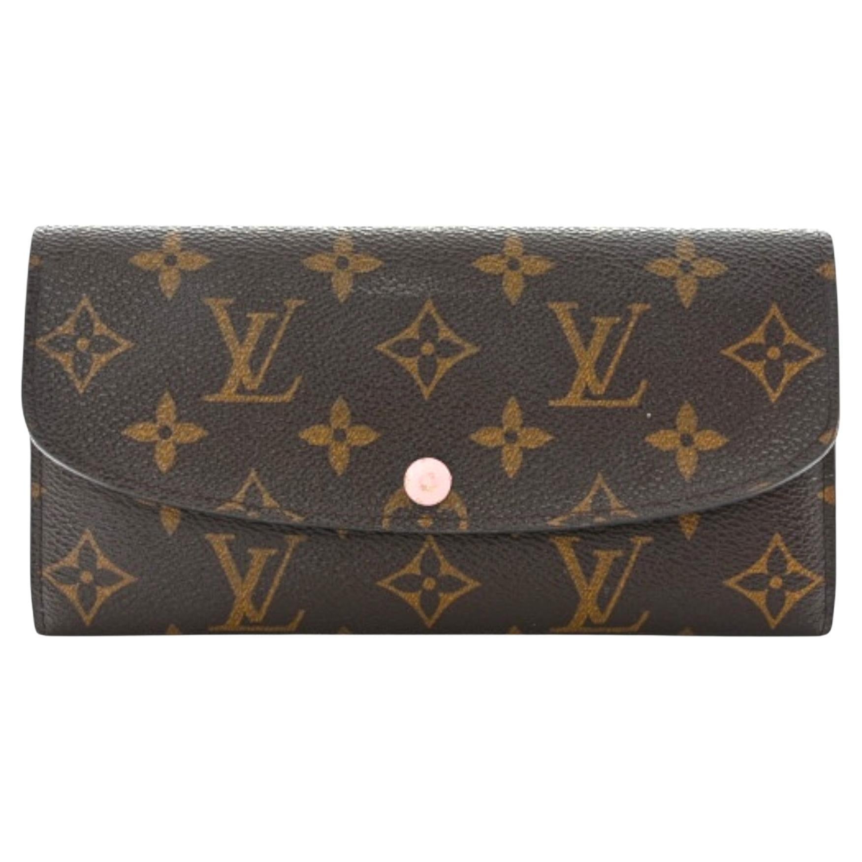 Louis Vuitton Monogram Emilie Wallet Rose Ballerine For Sale