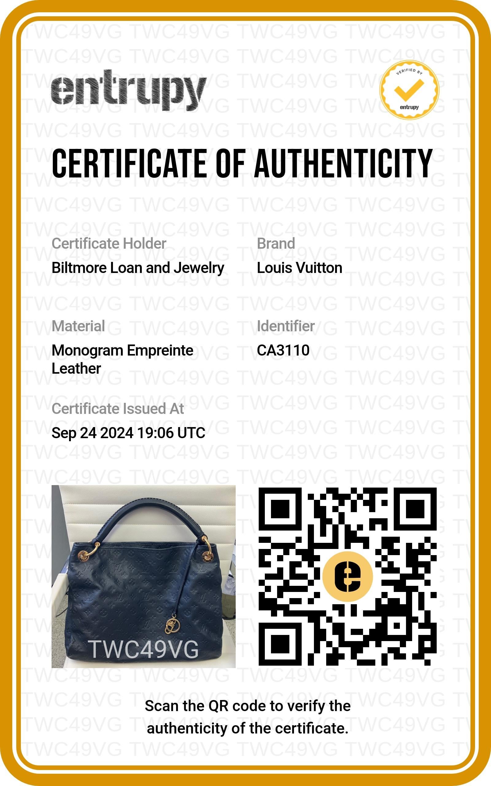 Louis Vuitton Monogram Empreinte Blue Artsy MM Hobo For Sale 7