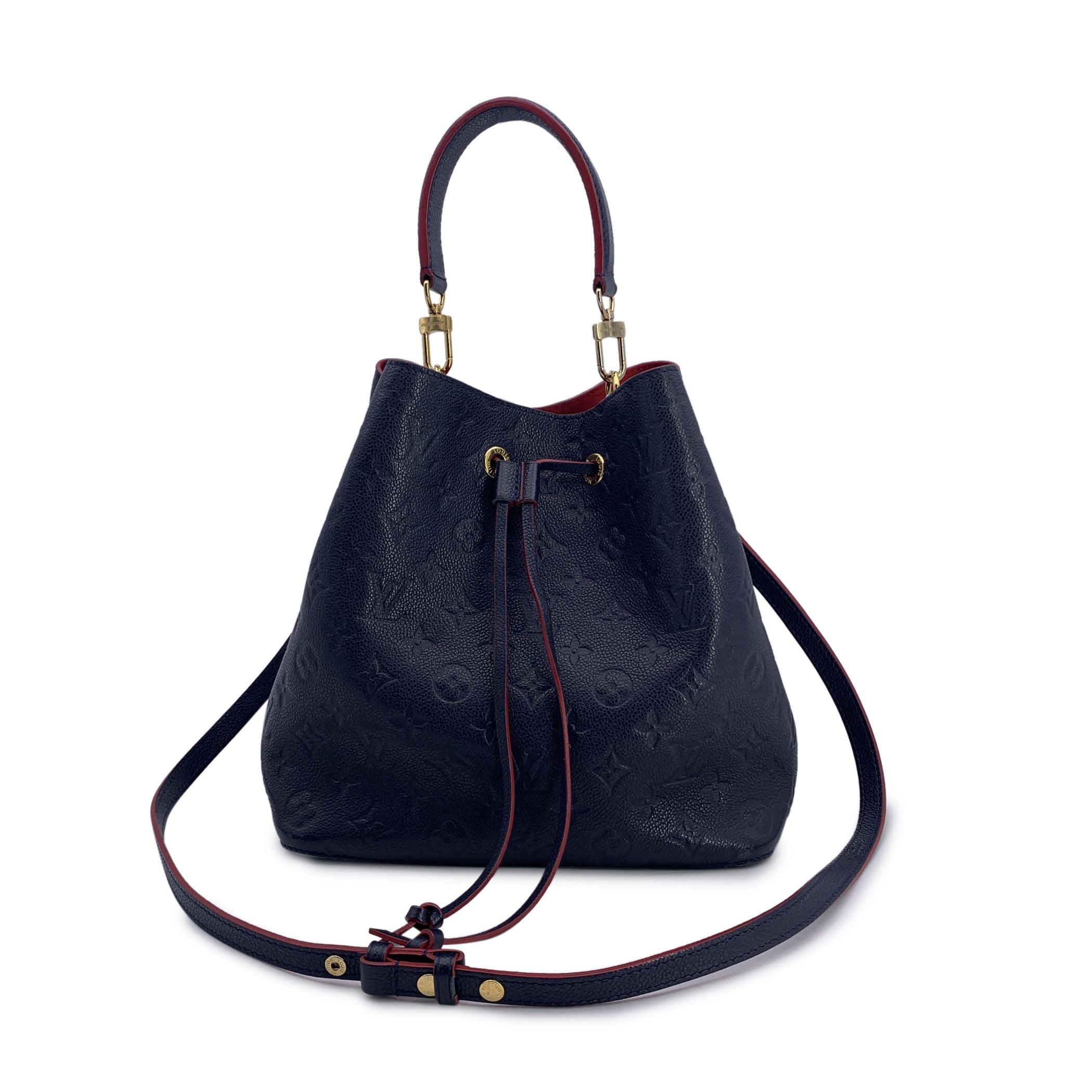 Black Louis Vuitton Monogram Empreinte Blue NeoNoe Bucket Shoulder Bag