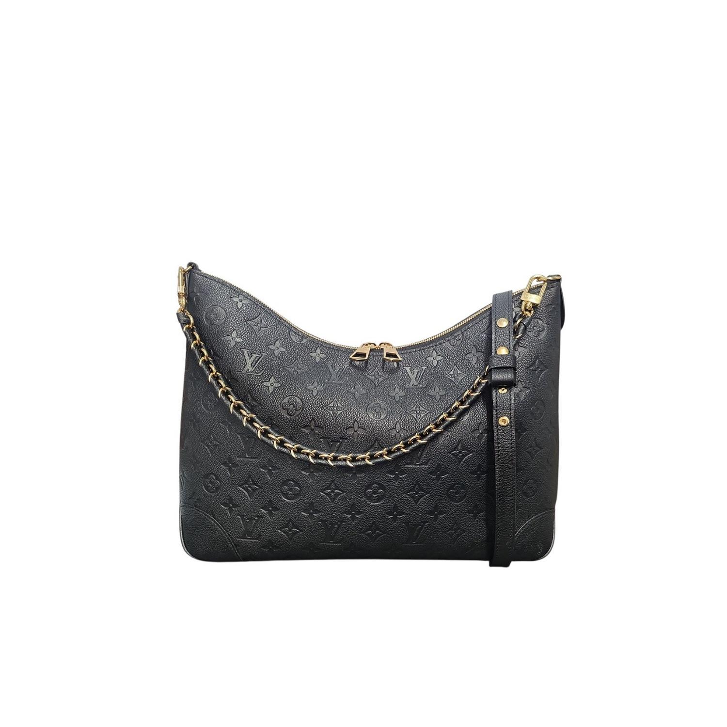 Nero Louis Vuitton Monogram Empreinte Boulogne Borsa a tracolla GM in vendita