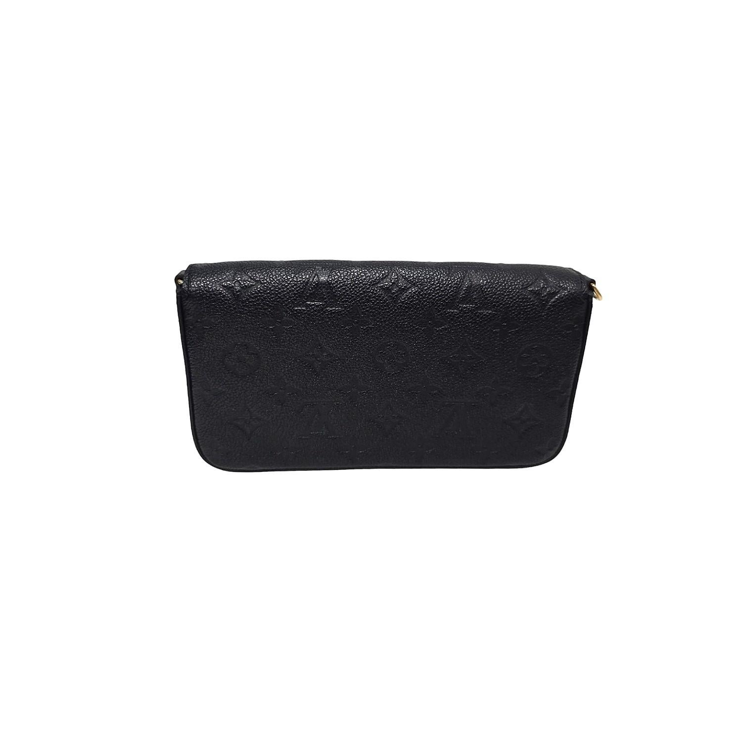 Black Louis Vuitton Monogram Empreinte Felicie Pochette with Zip Insert