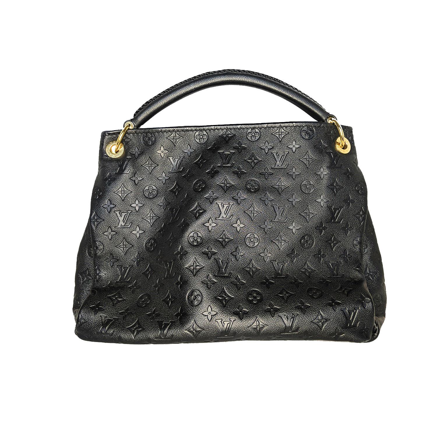 The Artsy MM handbag delights with its refined craftsmanship and functional features. Fashioned from supple Monogram Empreinte embossed leather, this quietly luxurious hobo features a handmade, cross-stitched handle that slips easily over the
