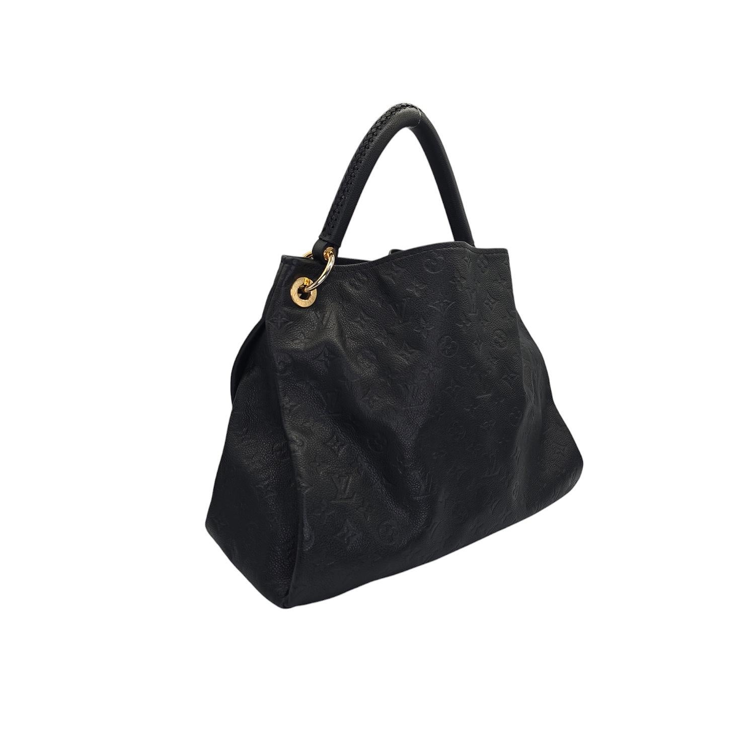 Black Louis Vuitton Monogram Empreinte Leather Artsy MM Hobo For Sale