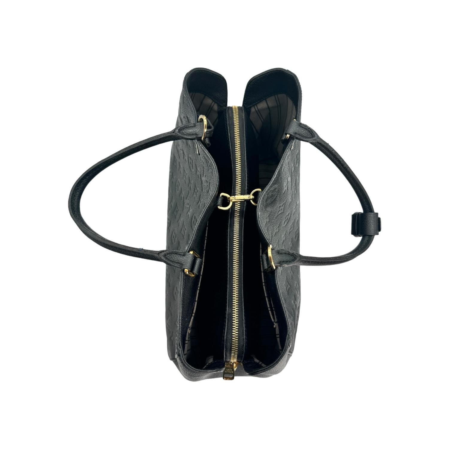 Louis Vuitton Monogram Empreinte Leder Montaigne MM Handtasche aus Leder im Angebot 1