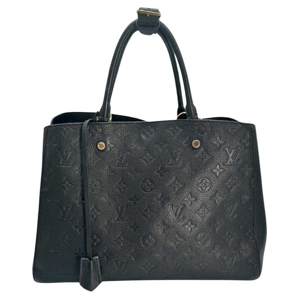 Louis Vuitton Monogram Empreinte Leather Montaigne MM Handbag For Sale