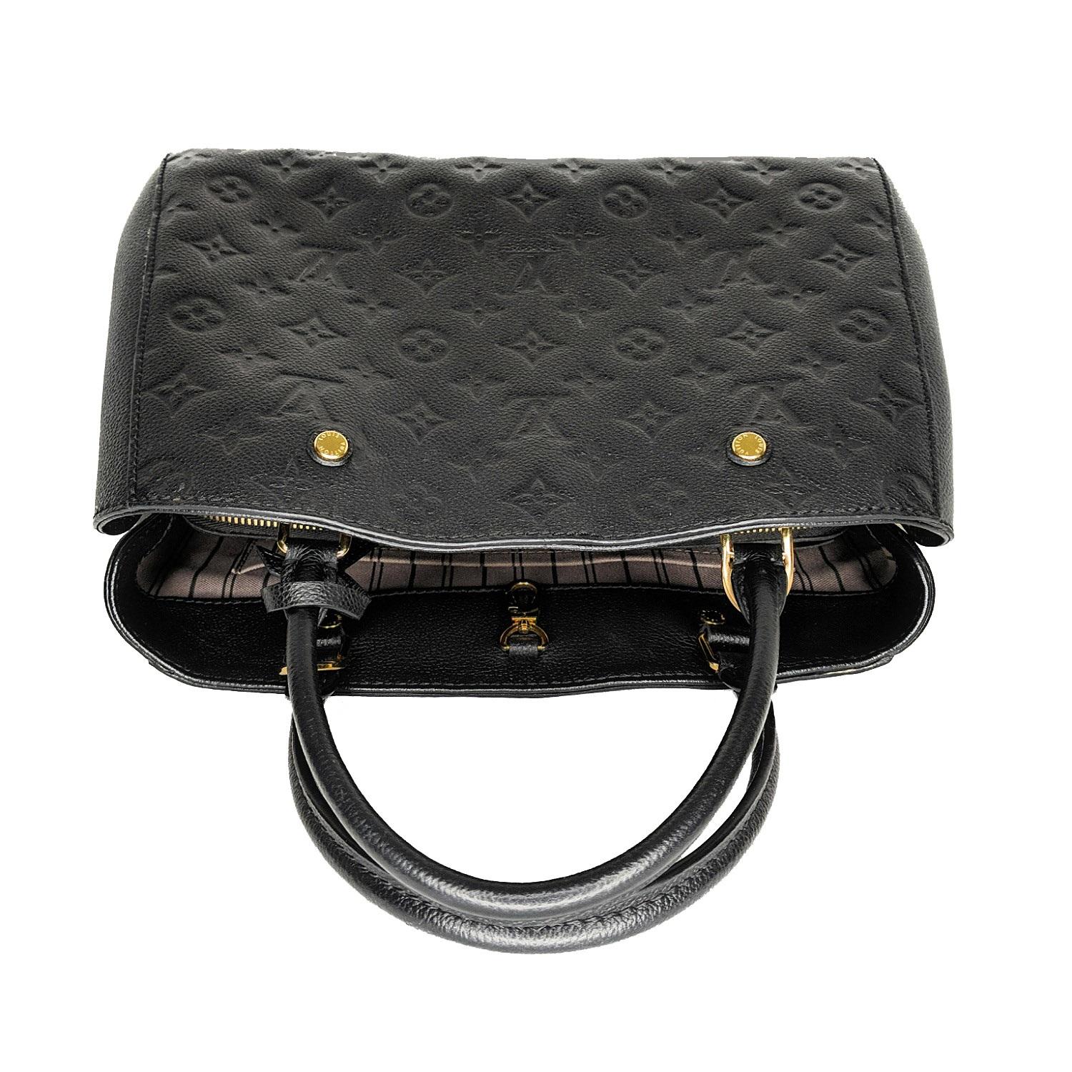 Black Louis Vuitton Monogram Empreinte Leather Montaigne MM Satchel