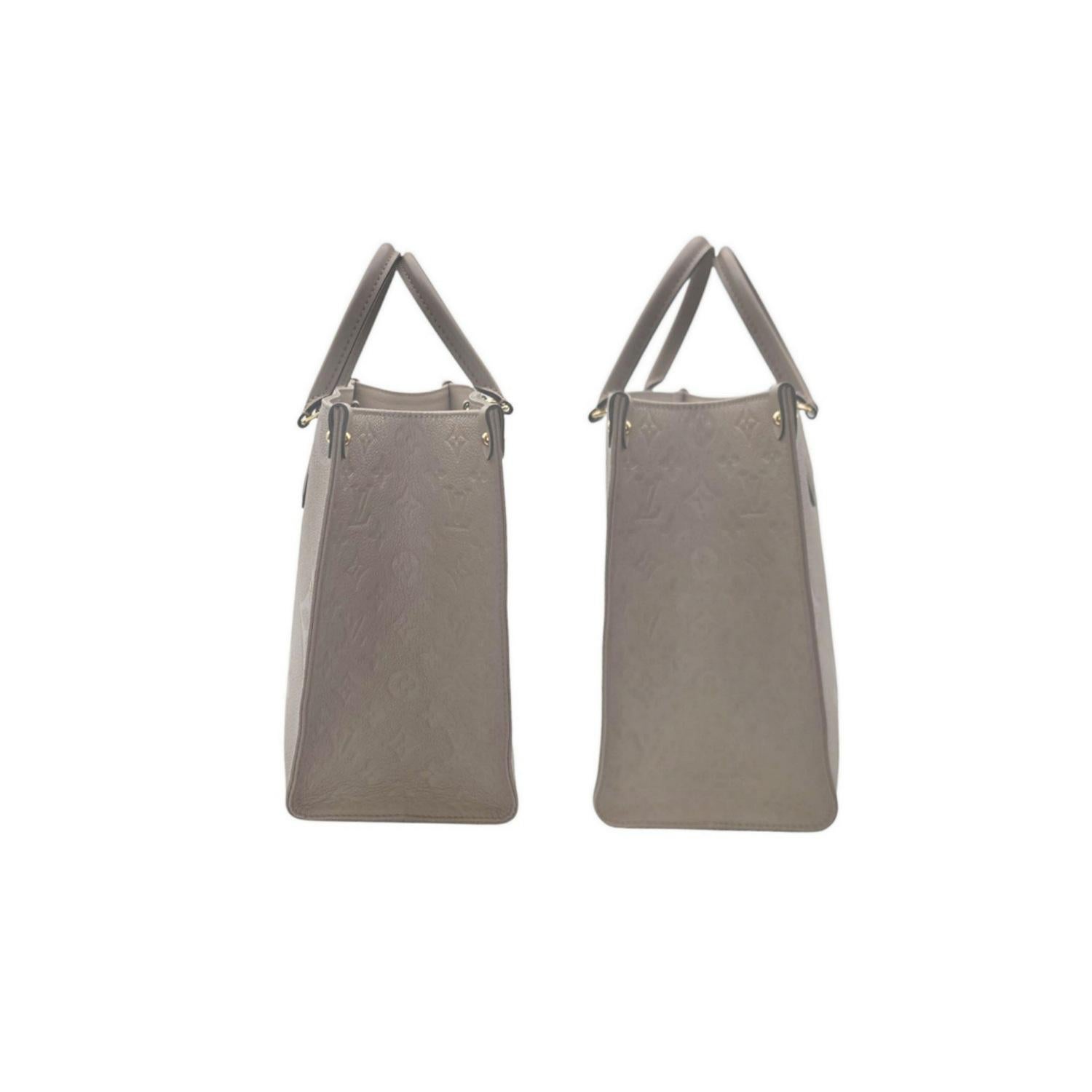 Gris Sac cabas Onthego MM Empreinte en cuir monogrammé Louis Vuitton en vente