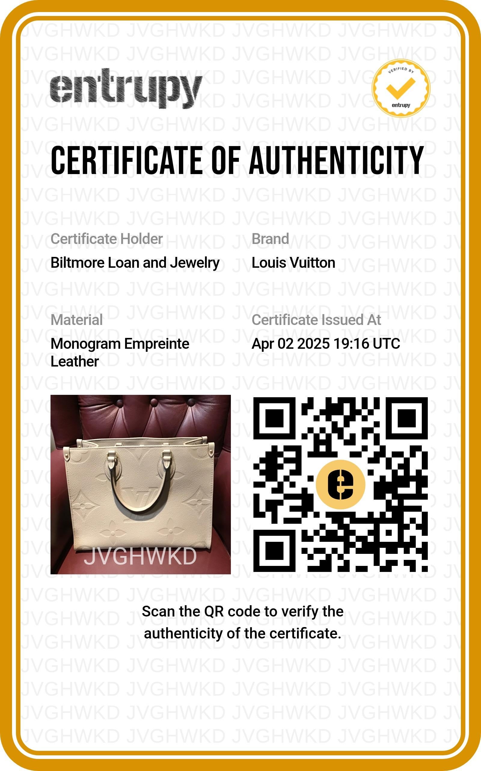 Sac cabas Onthego MM Empreinte en cuir monogrammé Louis Vuitton en vente 3